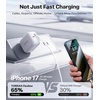 TORRAS FlexLine 67W USB C Charger, Dual-Port GaN Retractable Charger | iPhone/iPad/MacBook/Galaxy Compatible, GaN III, Dual-Port Fast Charging, 1m Retractable Cable, Travel and Desk Use(White)