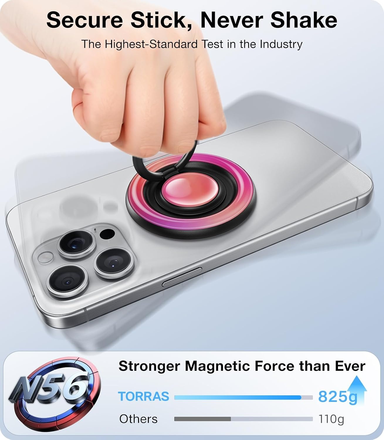 image:imageTORRAS 360 Fidget Spinner Magnetic Phone Grip Ring Holder Kickstand Fit for PopSocket MagSafe Accessories Removable for iPhone 16 1514 13 12 ProMaxSamsung Galaxy Google Ostand SpinRing Pink