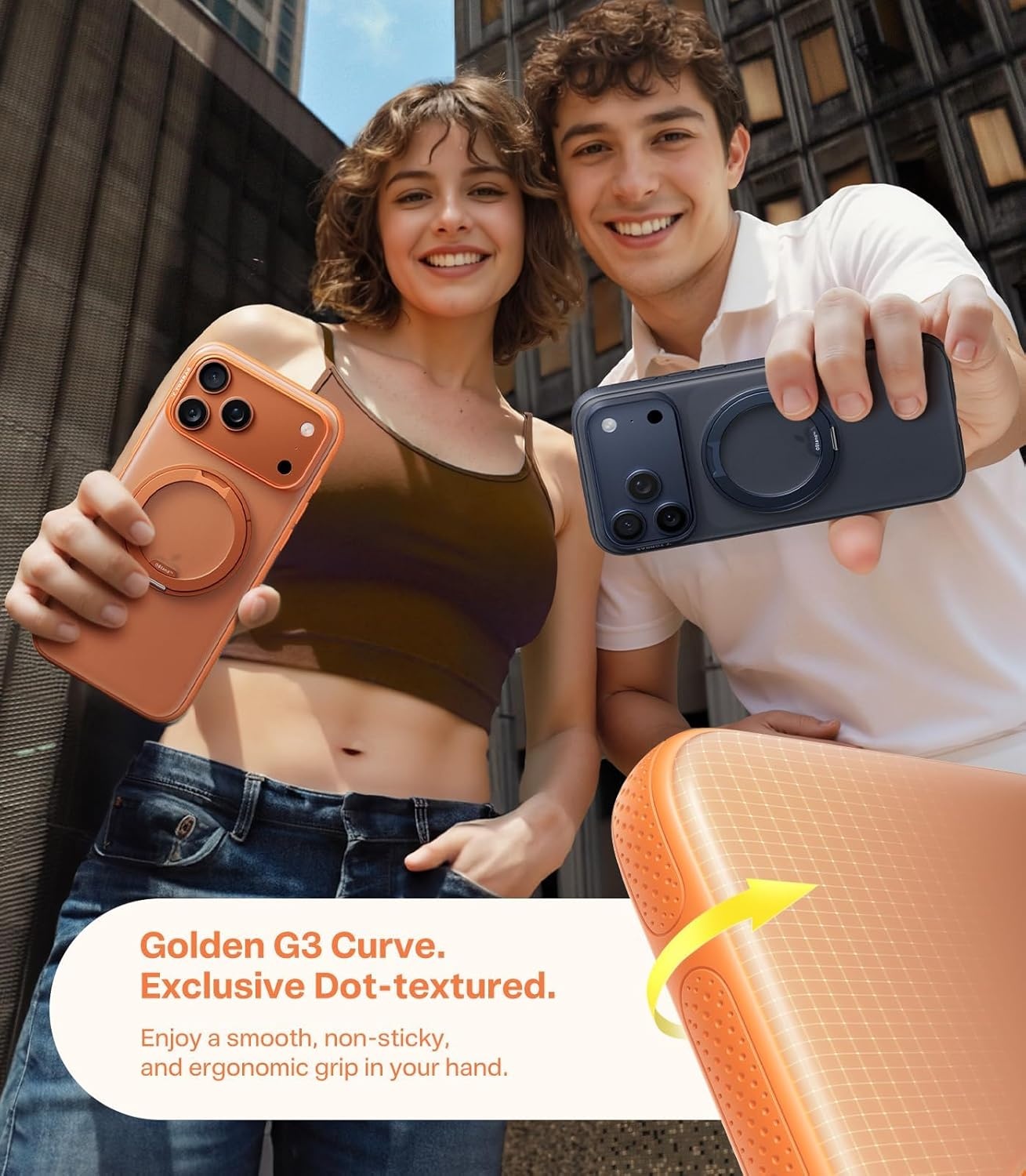 image:imageTORRAS 360 Magnetic Stand for iPhone 17 Pro Max Case Fit for MagSafe 4X MilitaryGrade Protection Slim Case for iPhone 17 Pro Max 69 Translucent Cosmic Orange Ostand O3 Fitness Series