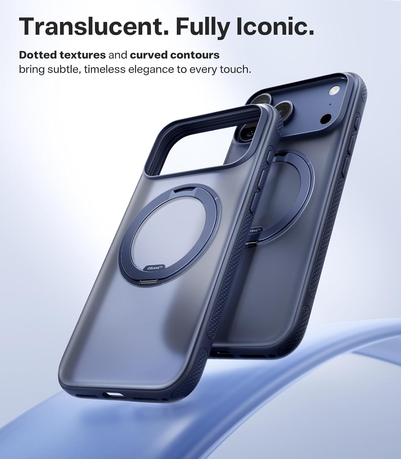 image:imageTORRAS 360 Magnetic Stand for iiPhone 17e Case amp iPhone 16e Fit for MagSafe MilitaryGrade Protection Translucent Slim Case for iPhone 17e Obsidian Black Ostand O3 Fitness SeriesADeep Blue