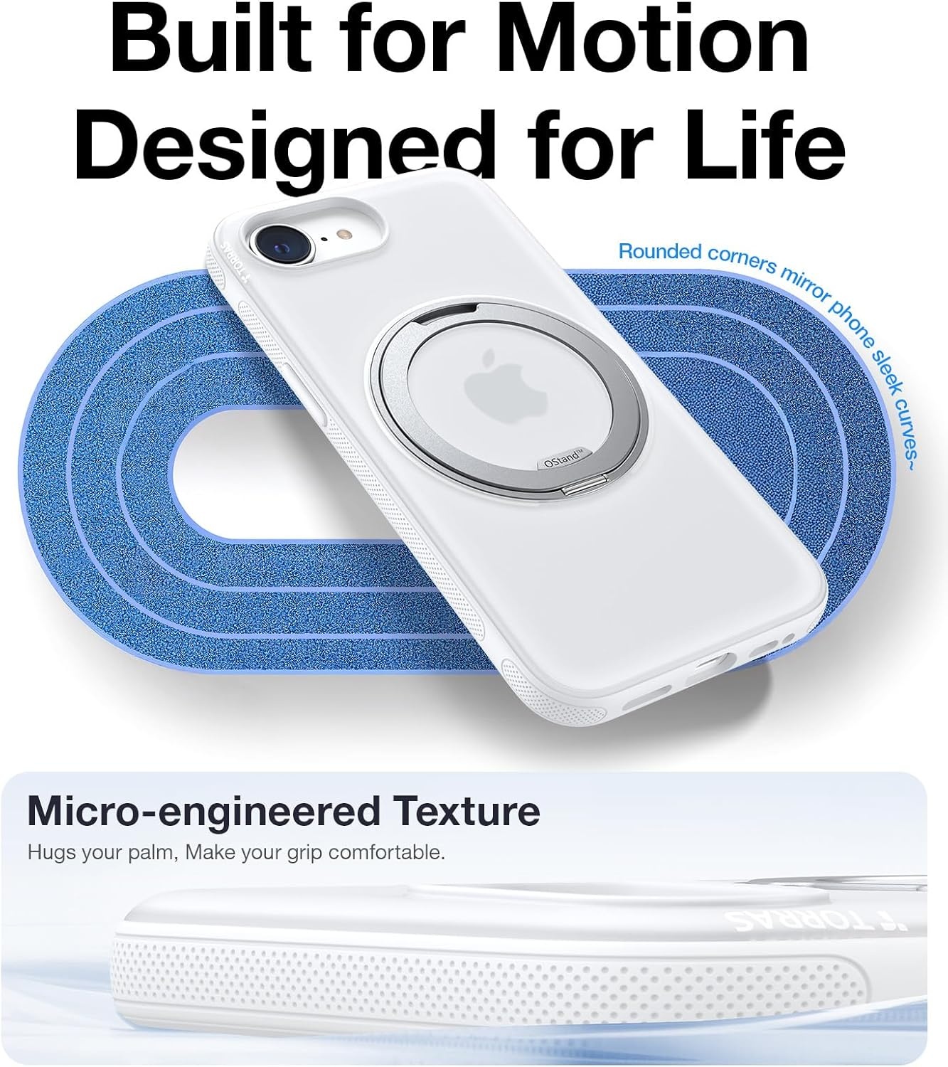 image:imageTORRAS 360 Rotating Magnetic Stand for iPhone 16e Case 2025 with Kickstand Fit for Magsafe MilitaryGrade Protection Durable Enhanced Grip Slim Ostand Fitness Series White 61