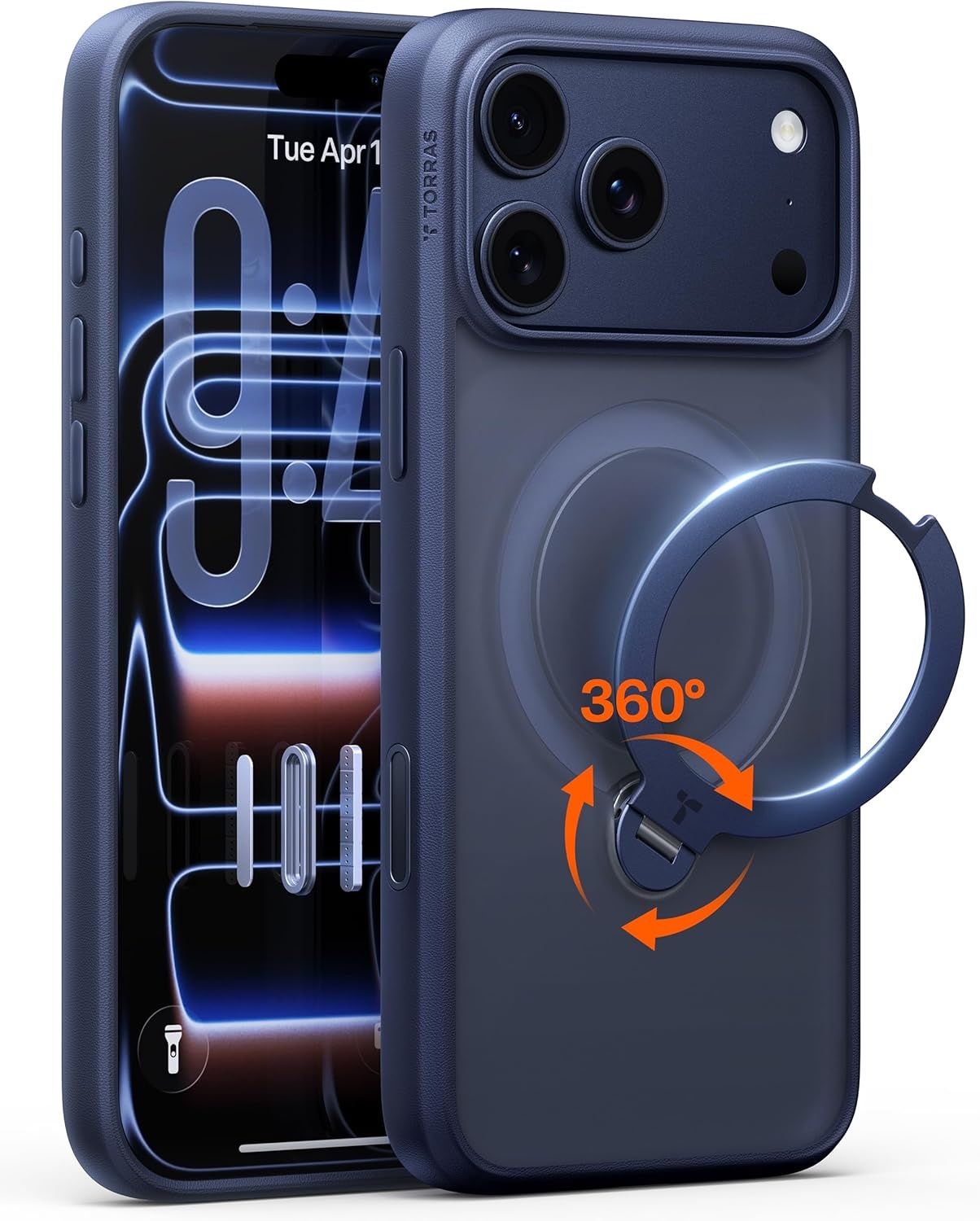 image:imageTORRAS 360 Spin Magnetic Stand for iPhone 16 Pro Max Case Fit for MagSafe Military Grade Protective Case for iPhone 16 Pro Max Phone Case with Kickstand Rotatable Black 69 inchBlue