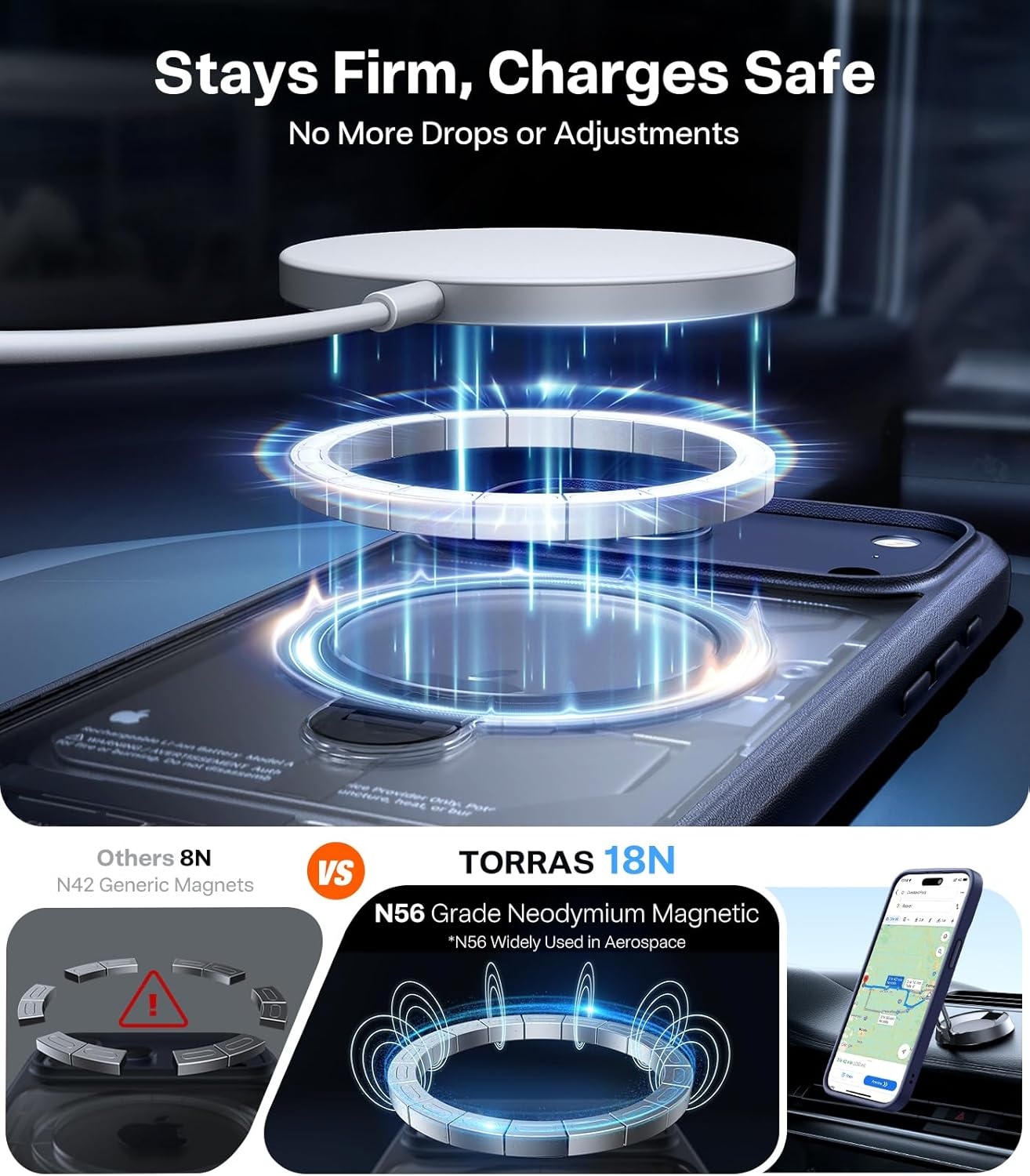 image:imageTORRAS 360 Spin Magnetic Stand for iPhone 16 Pro Max Case Fit for MagSafe Military Grade Protective Case for iPhone 16 Pro Max Phone Case with Kickstand Rotatable Black 69 inchBlue