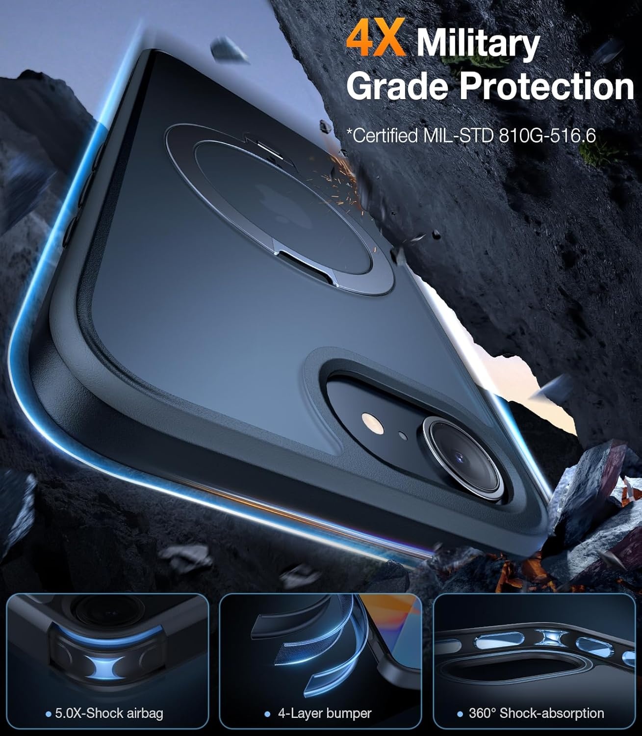 image:imageTORRAS 360 Spin Magnetic Stand for iPhone 16 Pro Max Case Fit for MagSafe Military Grade Protective Case for iPhone 16 Pro Max Phone Case with Kickstand Rotatable Black 69 inchBlack