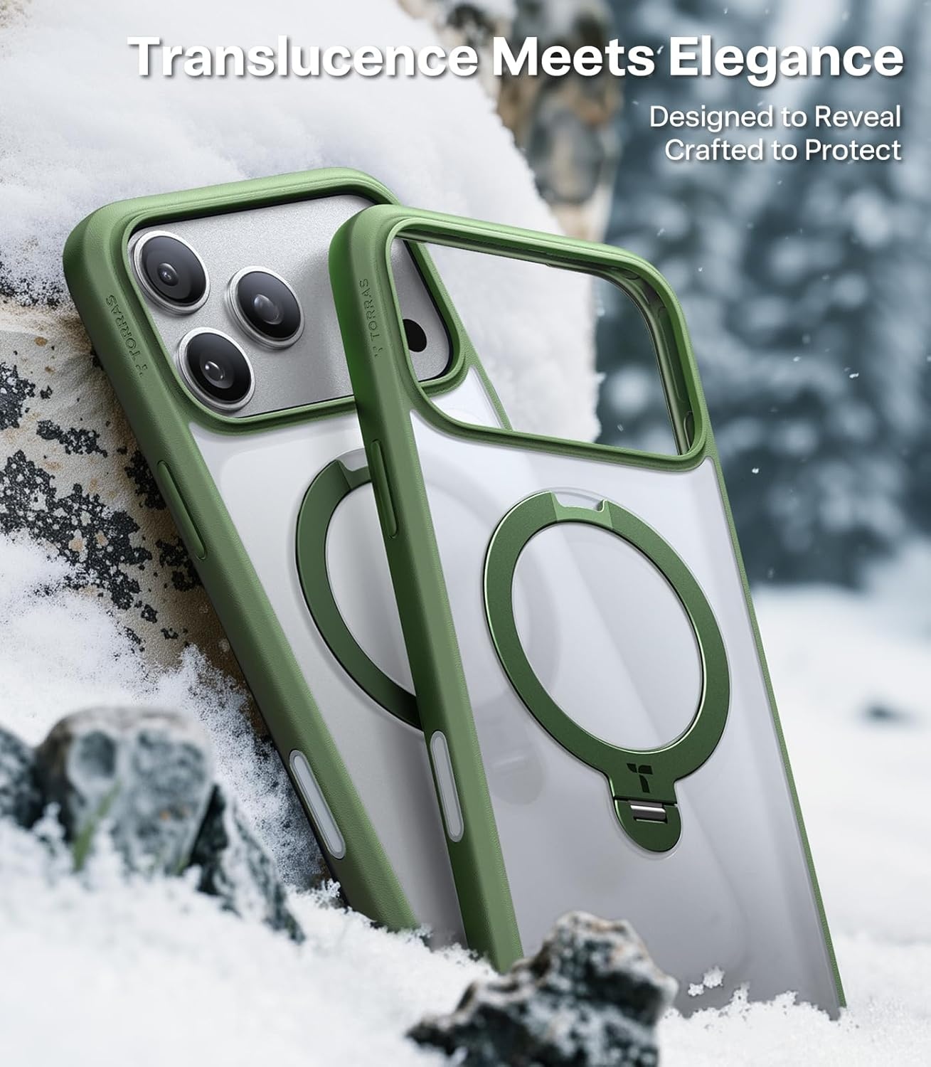 image:imageTORRAS 360 Spin Magnetic Stand for iPhone 16 Pro Max Case Fit for MagSafe Military Grade Protective Case for iPhone 16 Pro Max Phone Case with Kickstand Rotatable Black 69 inchGreen