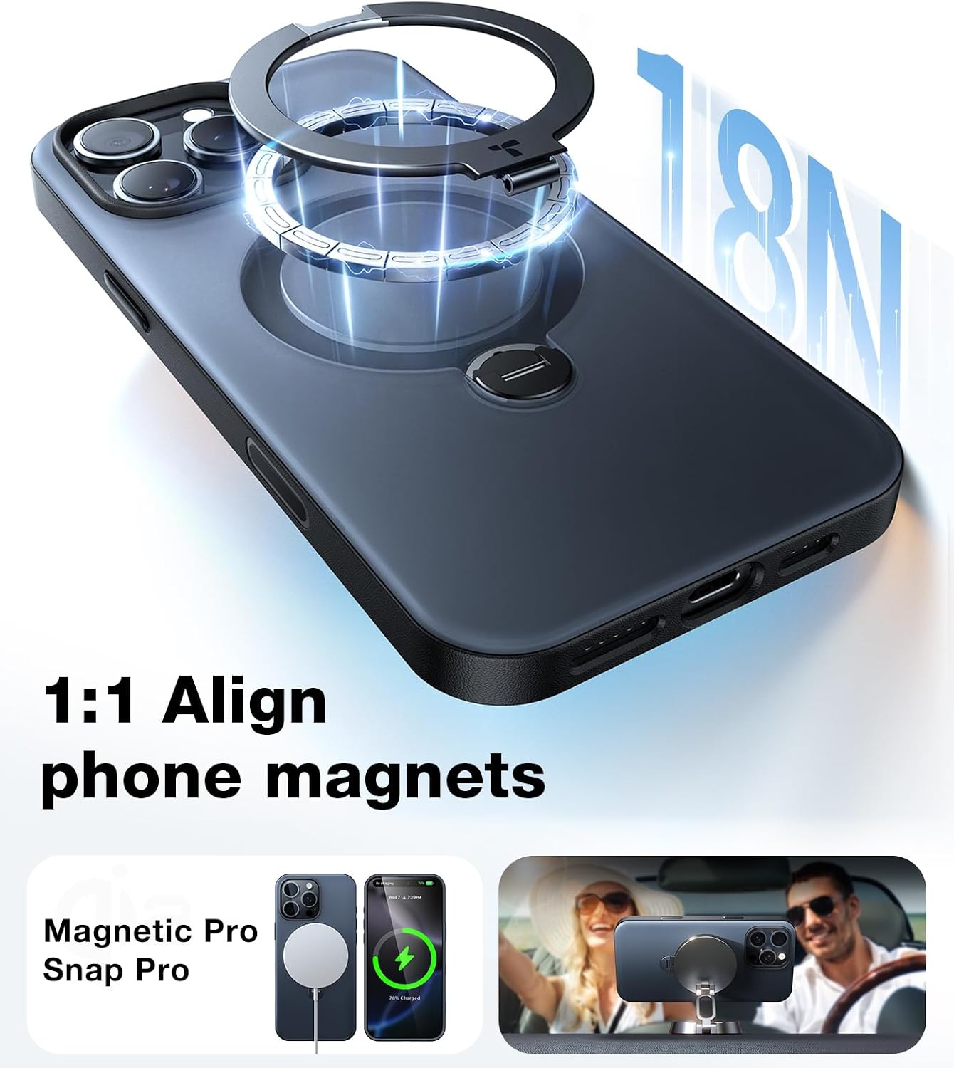image:imageTORRAS 360 Spin Magnetic Stand for iPhone 16 Pro Max Case Fit for MagSafe Military Grade Protective Case for iPhone 16 Pro Max Phone Case with Kickstand Rotatable Black 69 inchBlack