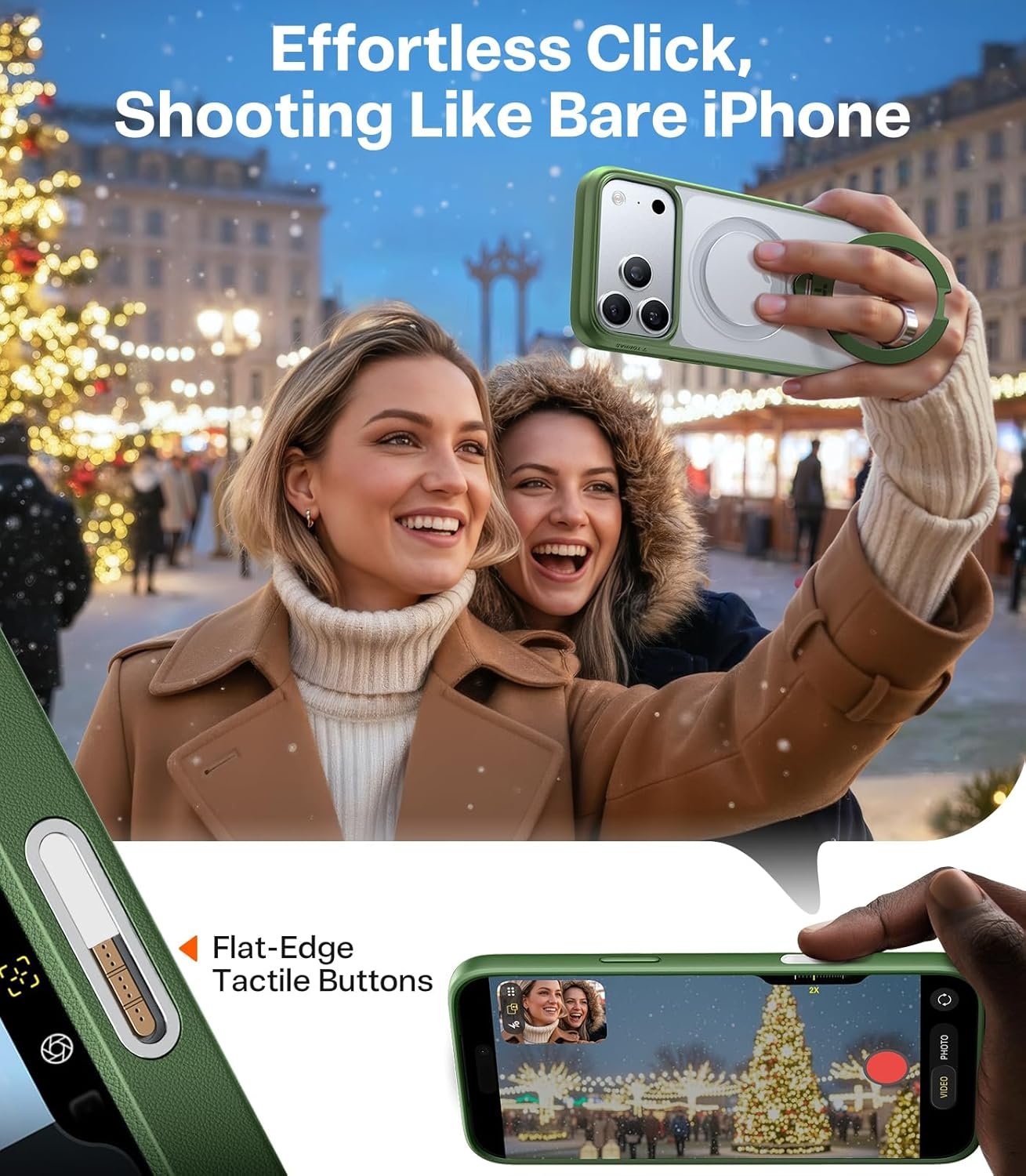 image:imageTORRAS 360 Spin Magnetic Stand for iPhone 16 Pro Max Case Fit for MagSafe Military Grade Protective Case for iPhone 16 Pro Max Phone Case with Kickstand Rotatable Black 69 inchGreen