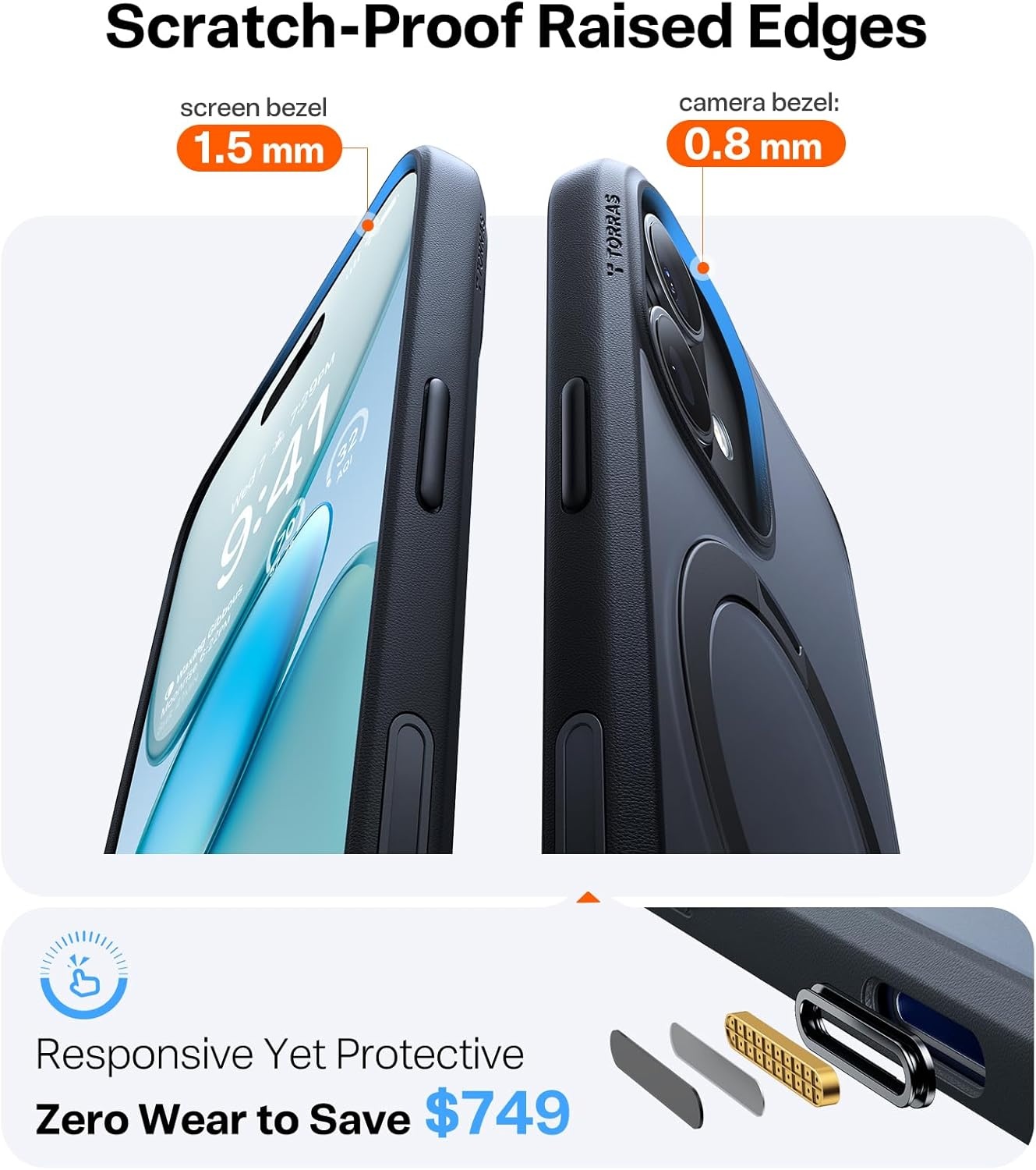 image:imageTORRAS 360 Spin Magnetic Stand for iPhone 16 Pro Max Case Fit for MagSafe Military Grade Protective Case for iPhone 16 Pro Max Phone Case with Kickstand Rotatable Black 69 inchBlack