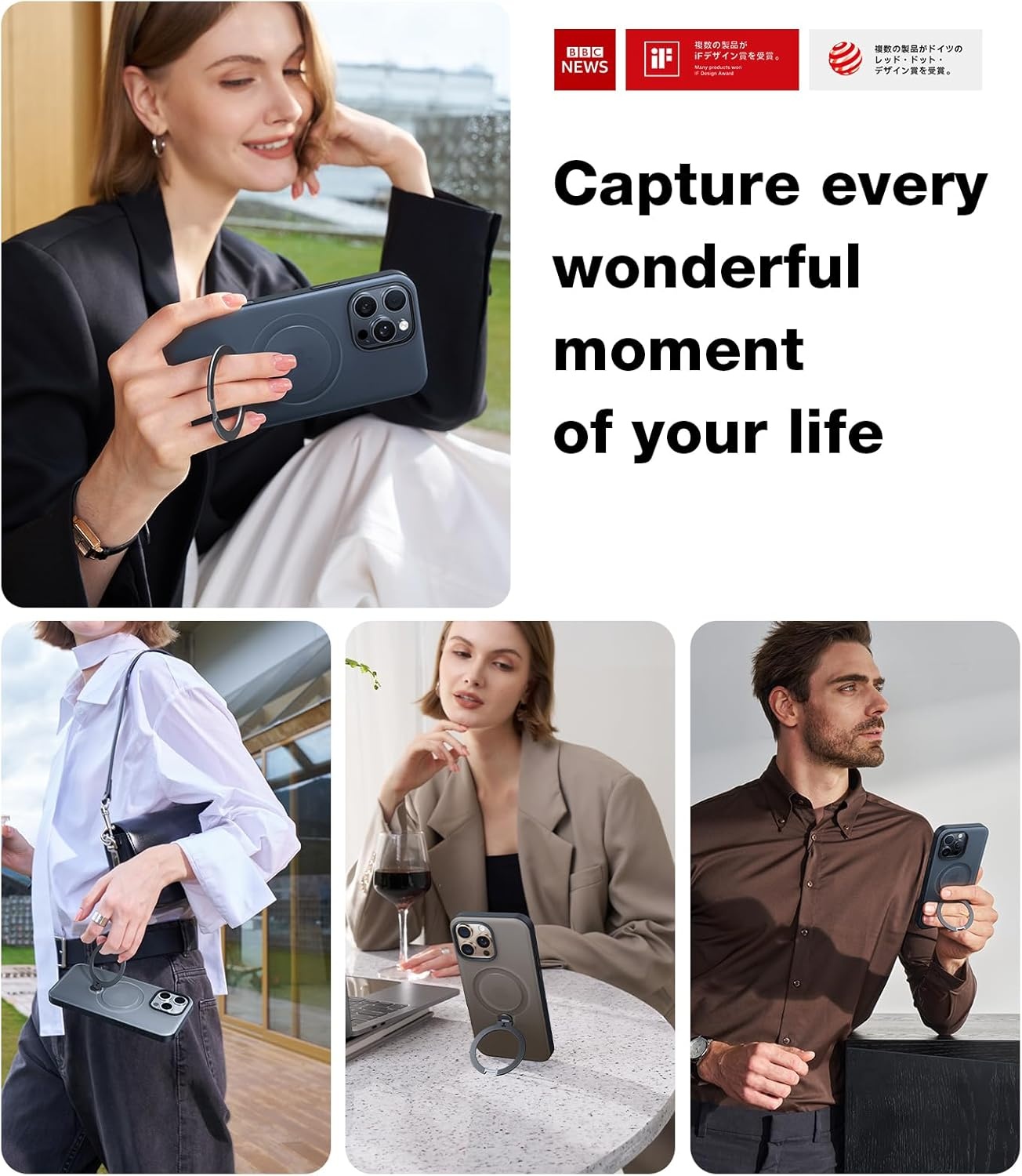 image:imageTORRAS 360 Spin for iPhone 16 Pro Case with Camera Control Button Fit for MagSafe Builtin Kickstand amp Ring Holder MilGrade Protective Camera Capture Cover Case for iPhone 16 Pro Black 63Black
