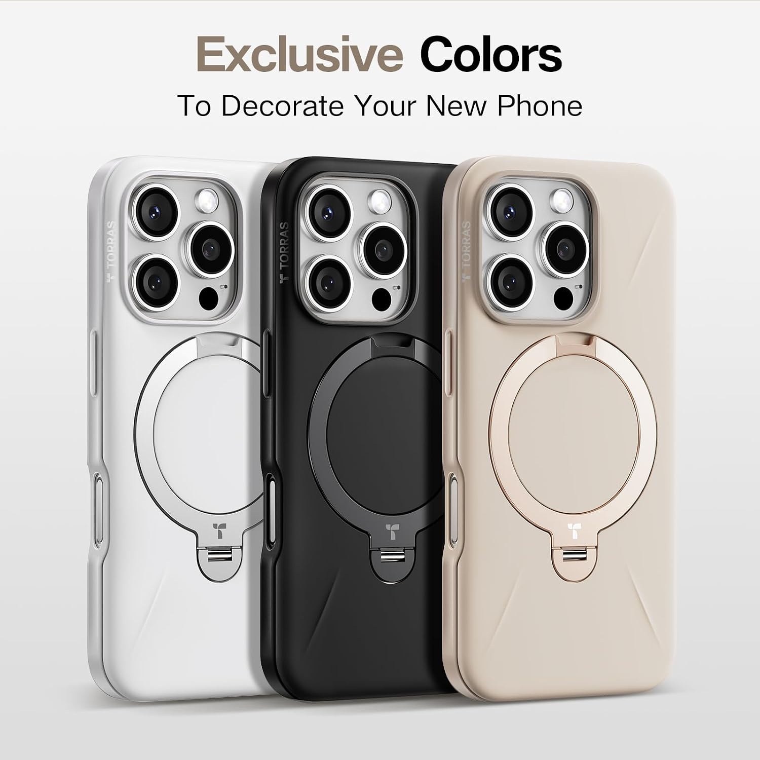 image:imageTORRAS 360Spin Stand for iPhone 16 Pro Case 63 inch Fit for Magsafe Hard PC MilSTD Protective ScratchResistant Case for iPhone 16 Pro Phone Case Ostand Spin Dune Beige 2024Beige