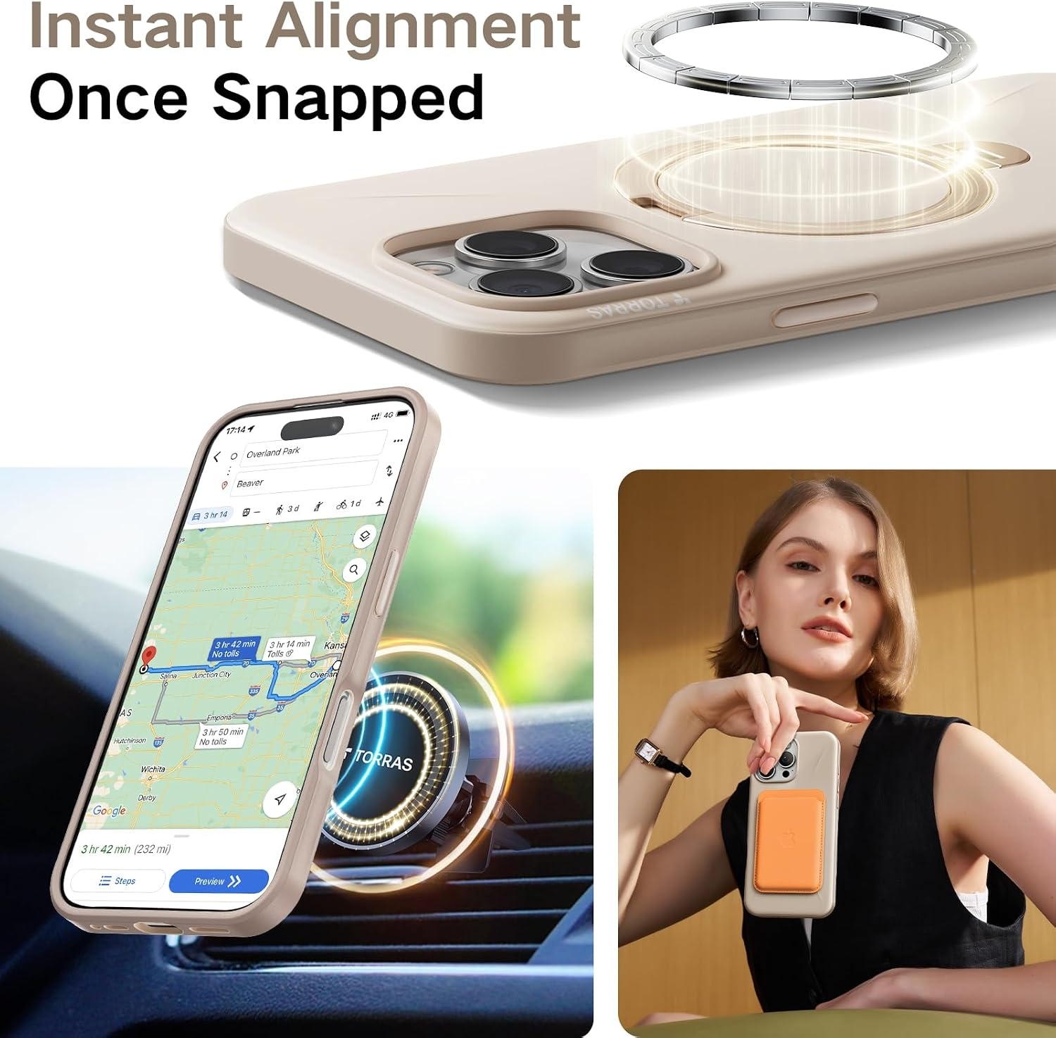 image:imageTORRAS 360Spin Stand for iPhone 16 Pro Case 63 inch Fit for Magsafe Hard PC MilSTD Protective ScratchResistant Case for iPhone 16 Pro Phone Case Ostand Spin Dune Beige 2024Beige