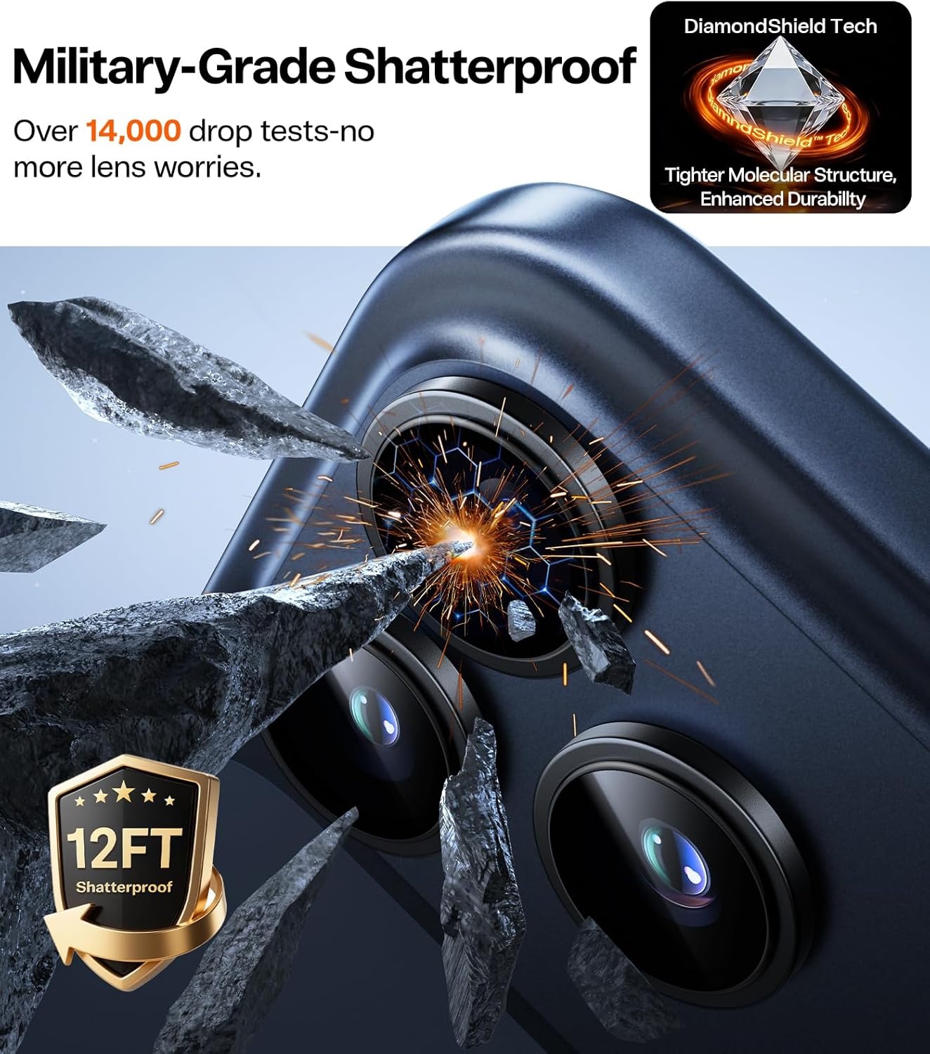image:imageTORRAS Camera Lens Protector for iPhone 16 Pro Max16 Pro Black TitaniumBlack