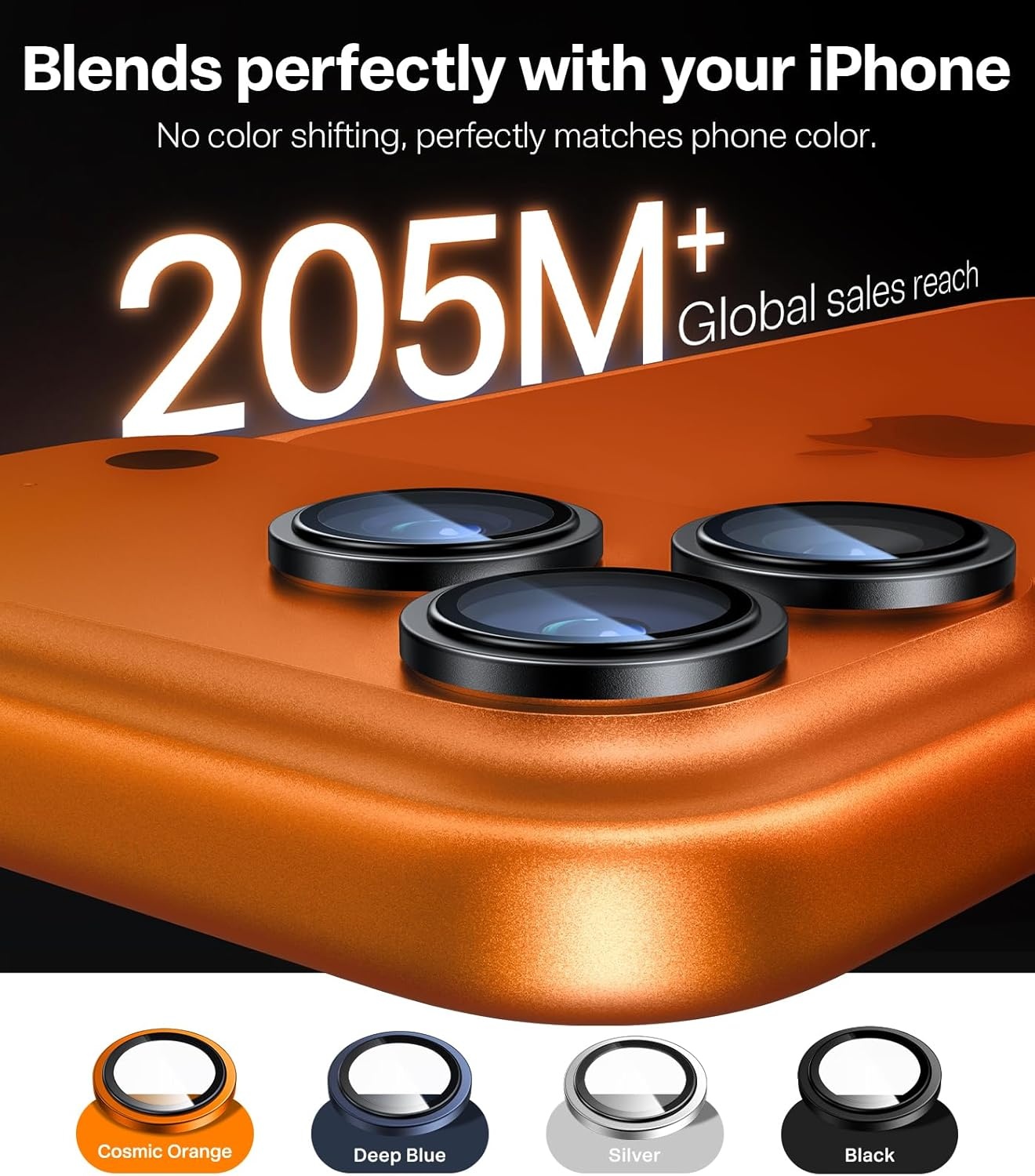 image:imageTORRAS Camera Lens Protector for iPhone 16 Pro Max16 Pro Black TitaniumBlack