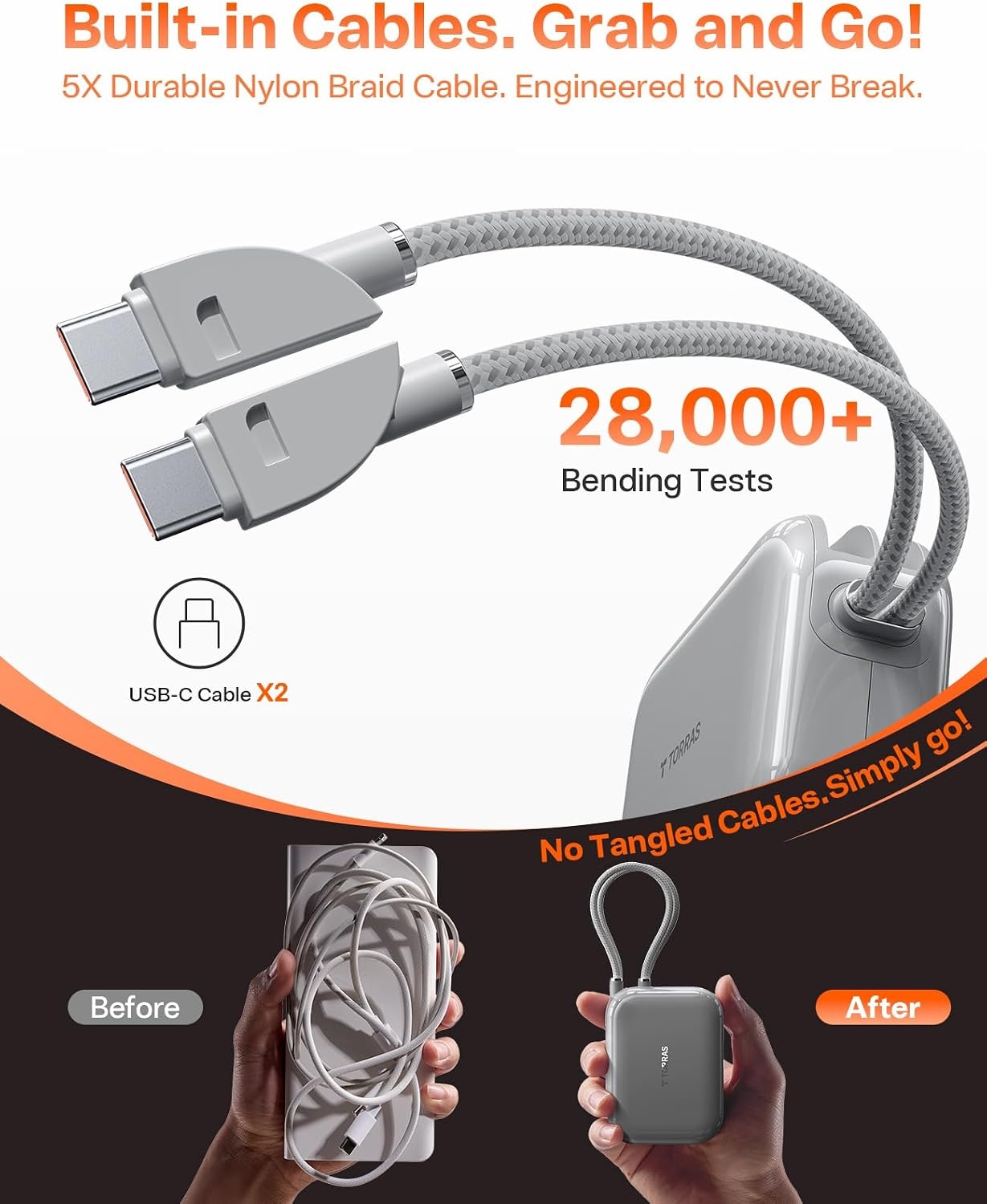 image:imageTORRAS EasyGo 10000mAh Magnetic Portable Charger Power Bank for iPhone Fast Charging Travel Essential Wireless Battery Pack with Stand Compatible with Magsafe17 Pro MaxPro1615141312 Deep BlueGrey