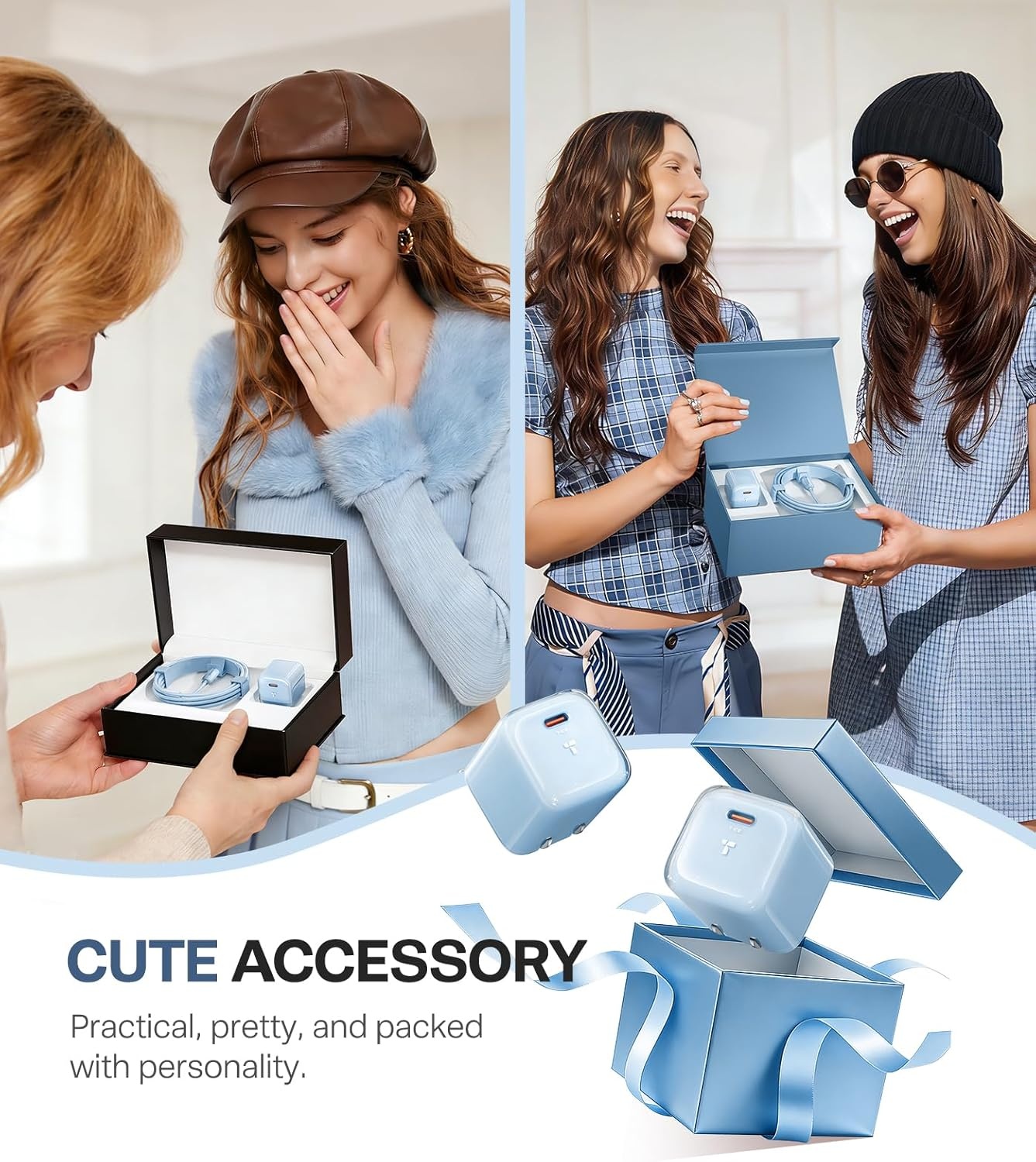 image:imageTORRAS IceNano 30W USB C Wall Charger Ultra Mini Foldable Fast Charger Block with Cooling Tech Compact Travel Wall Charger for iPhone 171615 Samsung iPad Light Blue 56ft Cable IncludedLight Blue