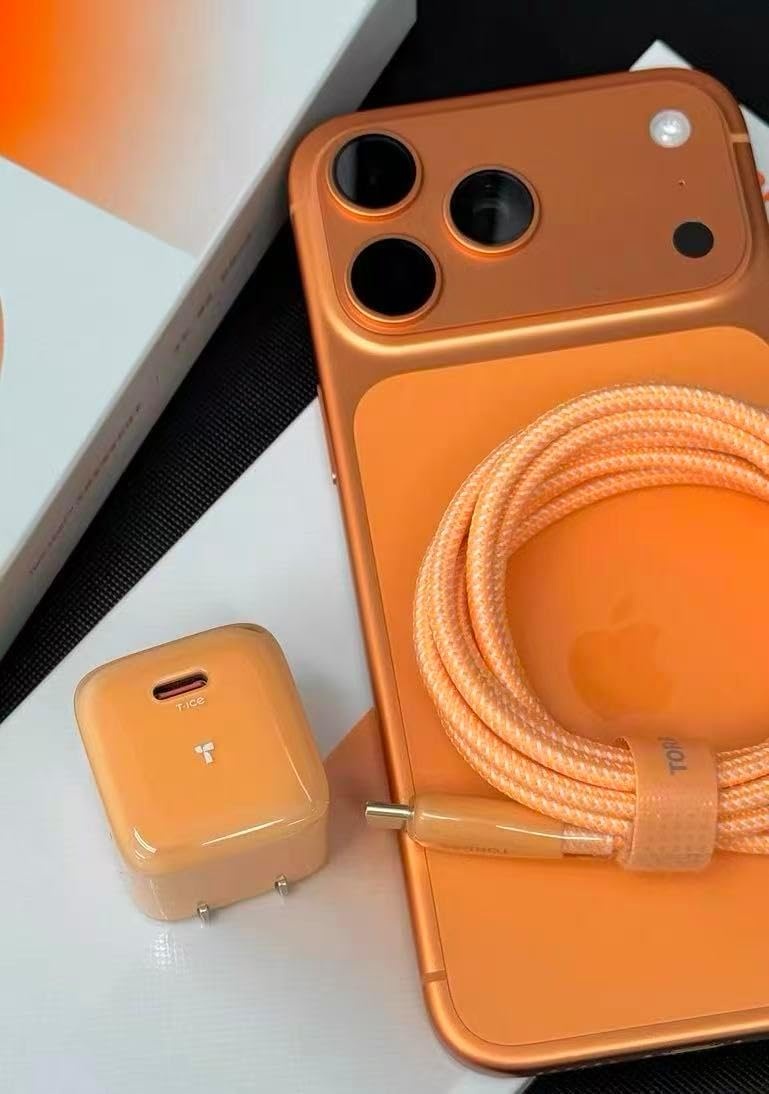 image:imageTORRAS IceNano USB C Charger Block 45W UltraMini Foldable Portable Fast Charging for iPhone 171615 Series iPad Pro Compatible with TORRAS Case Glacier WhiteVibrant Orange