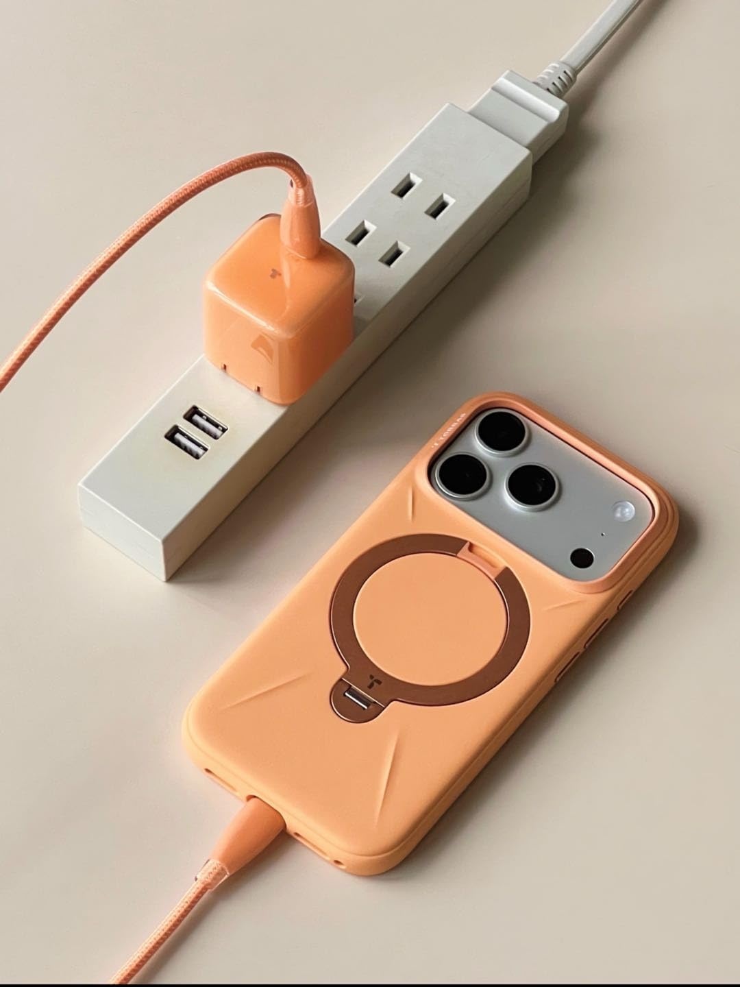 image:imageTORRAS IceNano USB C Charger Block 45W UltraMini Foldable Portable Fast Charging for iPhone 171615 Series iPad Pro Compatible with TORRAS Case Glacier WhiteVibrant Orange