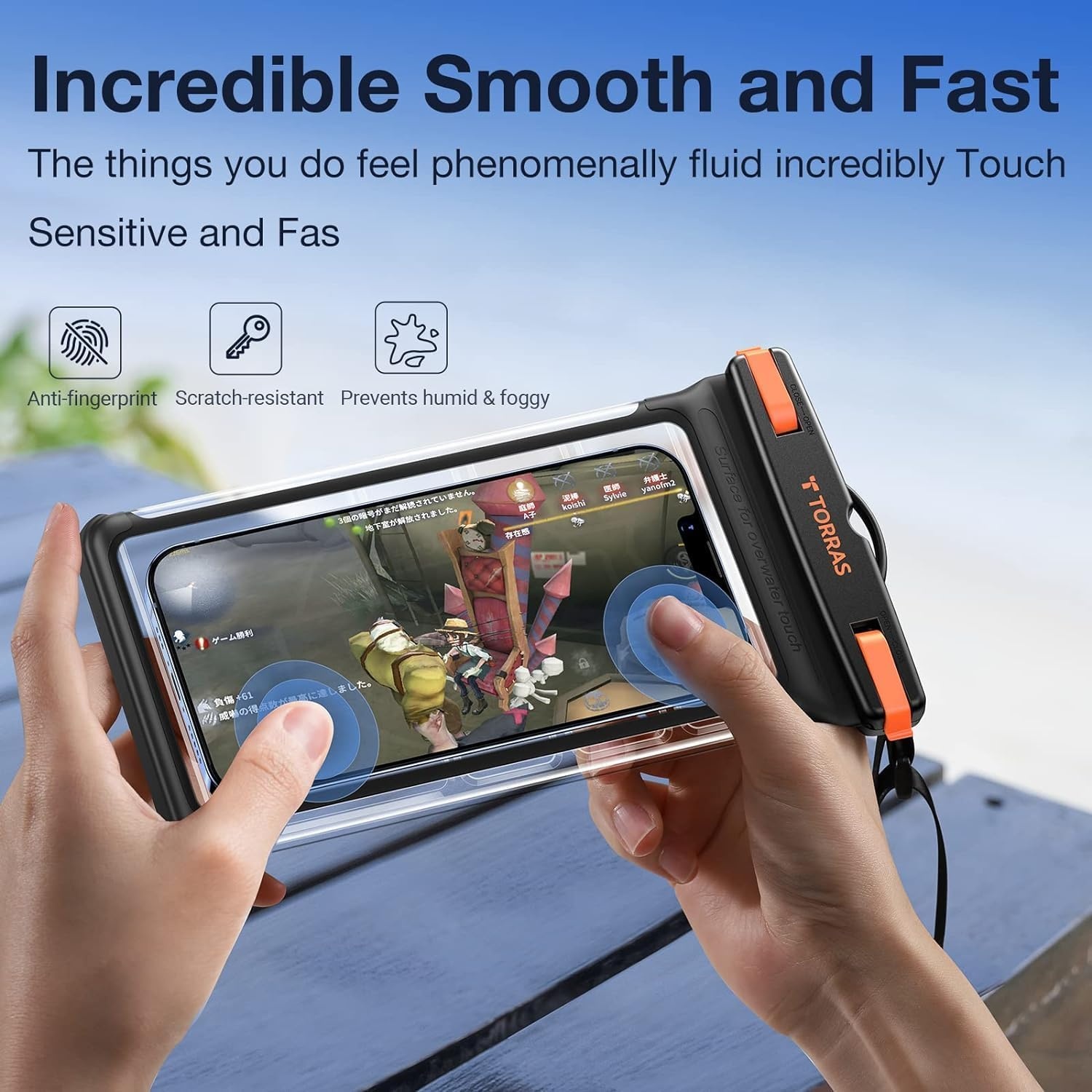 image:imageTORRAS Icecube IPX8 Waterproof Phone Pouch Underwater Screen Touchable Waterproof Phone Case for Snorkeling Adjustable Lanyard Vacation Essentials for iPhone 15 Pro Max1413 Samsung Black 69