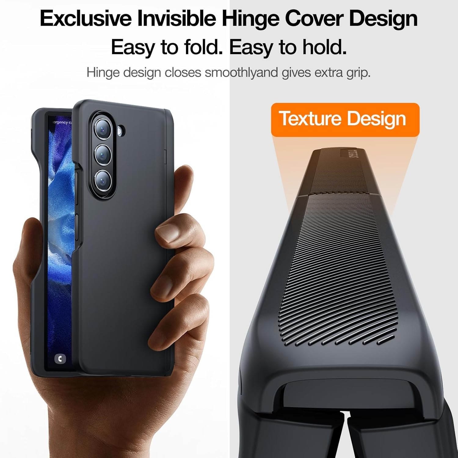 image:imageTORRAS Magnetic Armor Stand for Samsung Galaxy Z Fold 6 Case with S Pen Holder MILGrade Hinge Protection Compatible with MagSafe Invisible Kickstand Slim for Galaxy Z Fold 6 Case Black