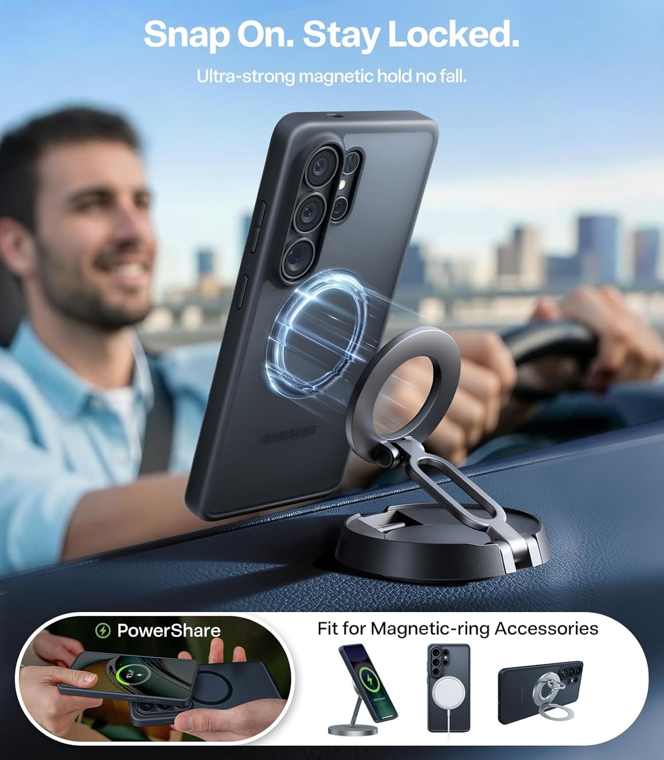 image:imageTORRAS Magnetic Guardian Only for Samsung Galaxy S23 Case 61 Military Grade Drop Tested Compatible with MagSafe SemiClear Hard Back amp Soft Edge Slim PC amp TPU S23 Case 61 Inch BlackBlack