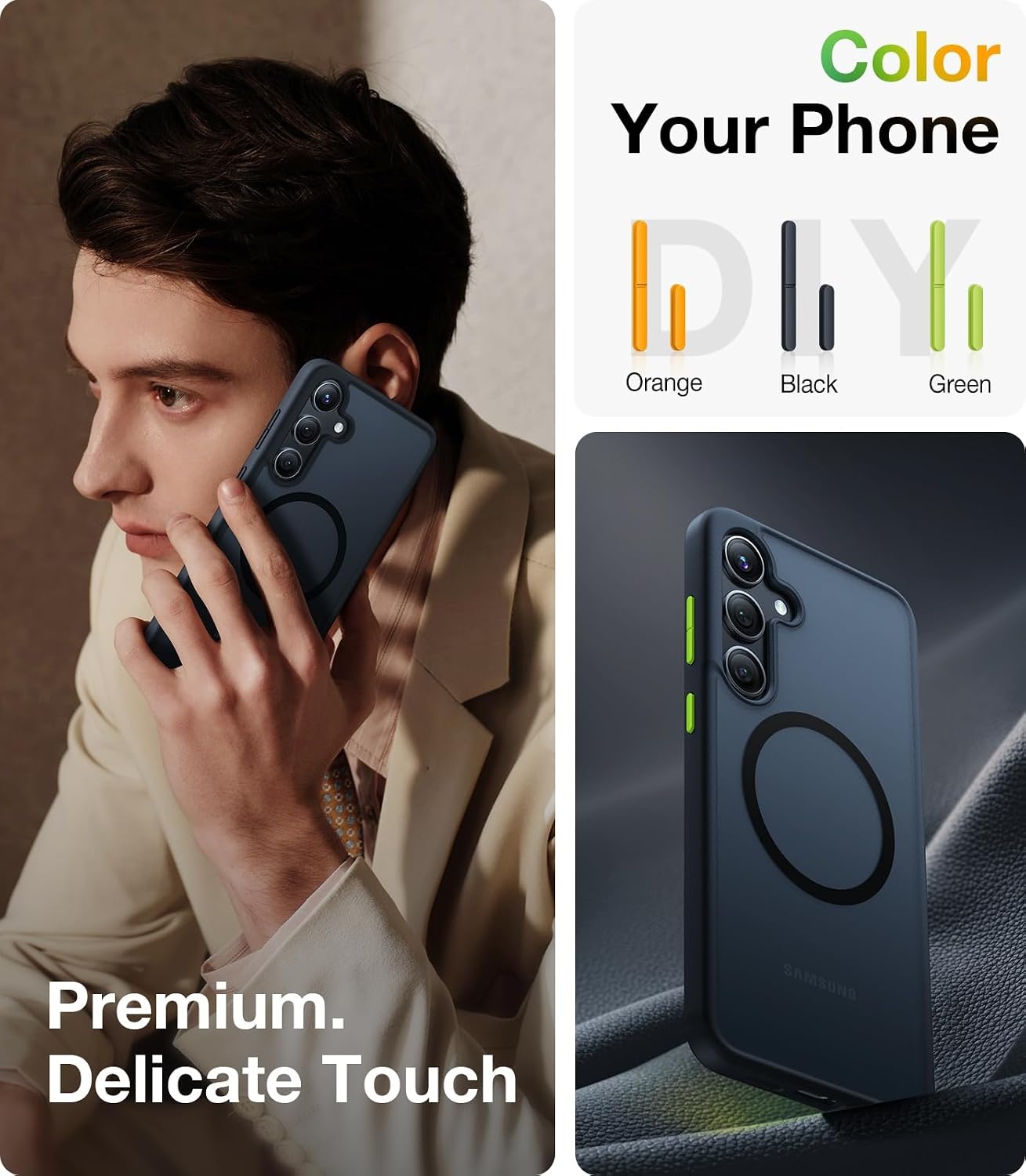 image:imageTORRAS Magnetic Guardian Only for Samsung Galaxy S23 Case 61 Military Grade Drop Tested Compatible with MagSafe SemiClear Hard Back amp Soft Edge Slim PC amp TPU S23 Case 61 Inch BlackBlack