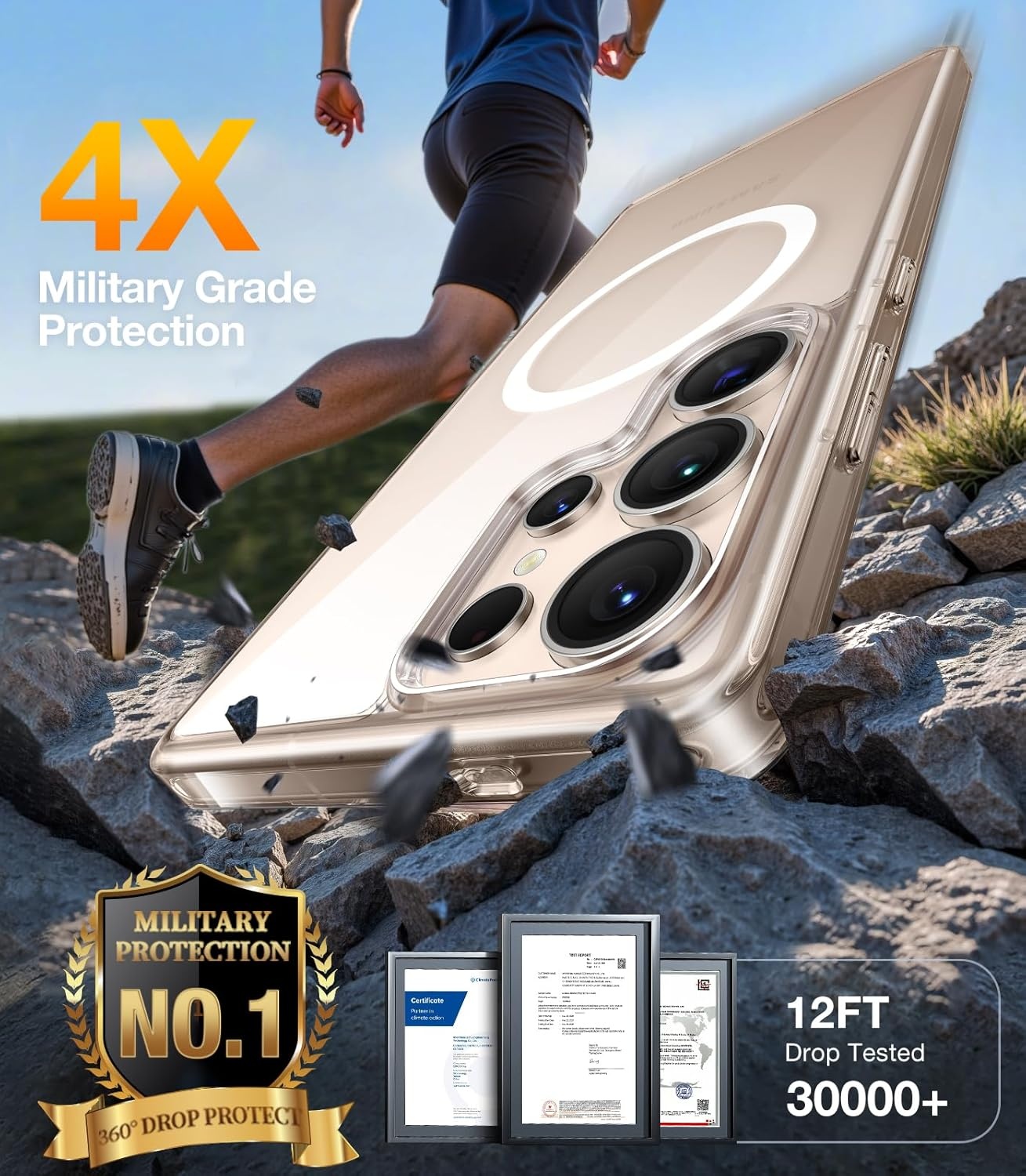 image:imageTORRAS Magnetic Guardian Only for Samsung Galaxy S23 Case 61 Military Grade Drop Tested Compatible with MagSafe SemiClear Hard Back amp Soft Edge Slim PC amp TPU S23 Case 61 Inch BlackClear
