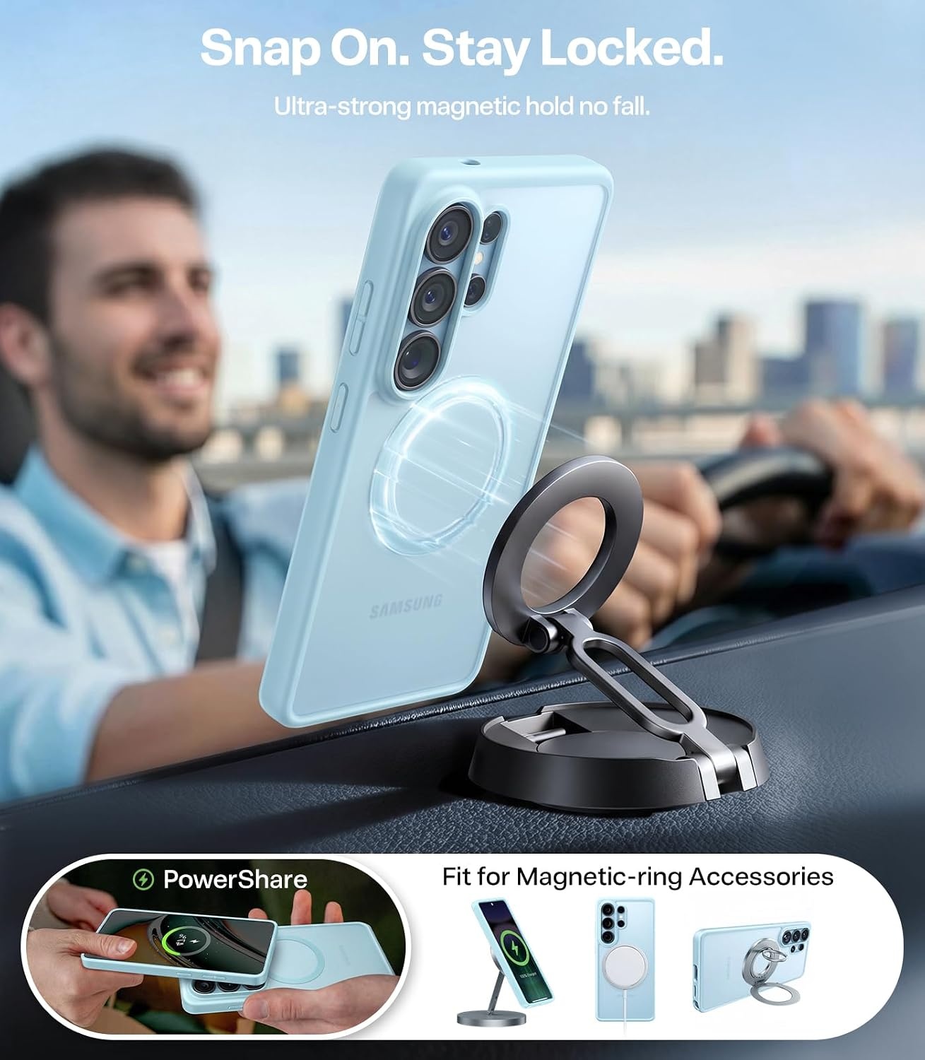 image:imageTORRAS Magnetic Guardian Only for Samsung Galaxy S23 Case 61 Military Grade Drop Tested Compatible with MagSafe SemiClear Hard Back amp Soft Edge Slim PC amp TPU S23 Case 61 Inch BlackBlue