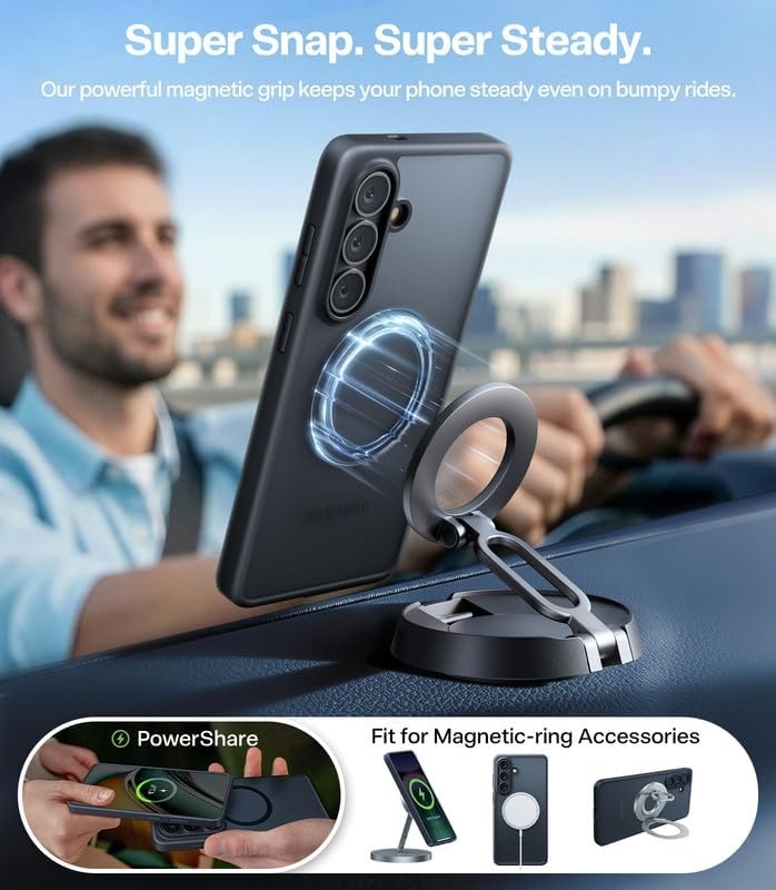 image:imageTORRAS Magnetic Guardian Only for Samsung Galaxy S23 Case 61 Military Grade Drop Tested Compatible with MagSafe SemiClear Hard Back amp Soft Edge Slim PC amp TPU S23 Case 61 Inch BlackBlack