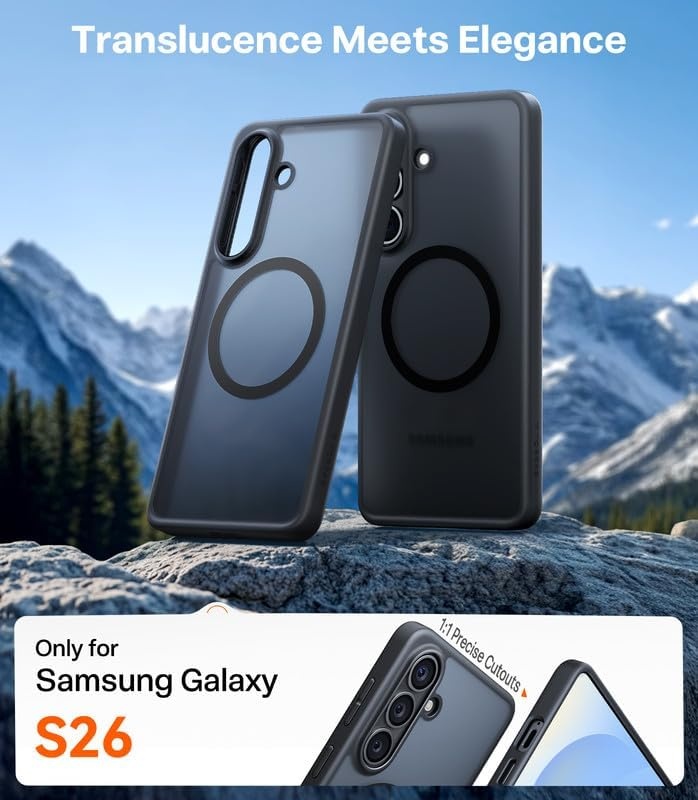 image:imageTORRAS Magnetic Guardian Only for Samsung Galaxy S23 Case 61 Military Grade Drop Tested Compatible with MagSafe SemiClear Hard Back amp Soft Edge Slim PC amp TPU S23 Case 61 Inch BlackBlack