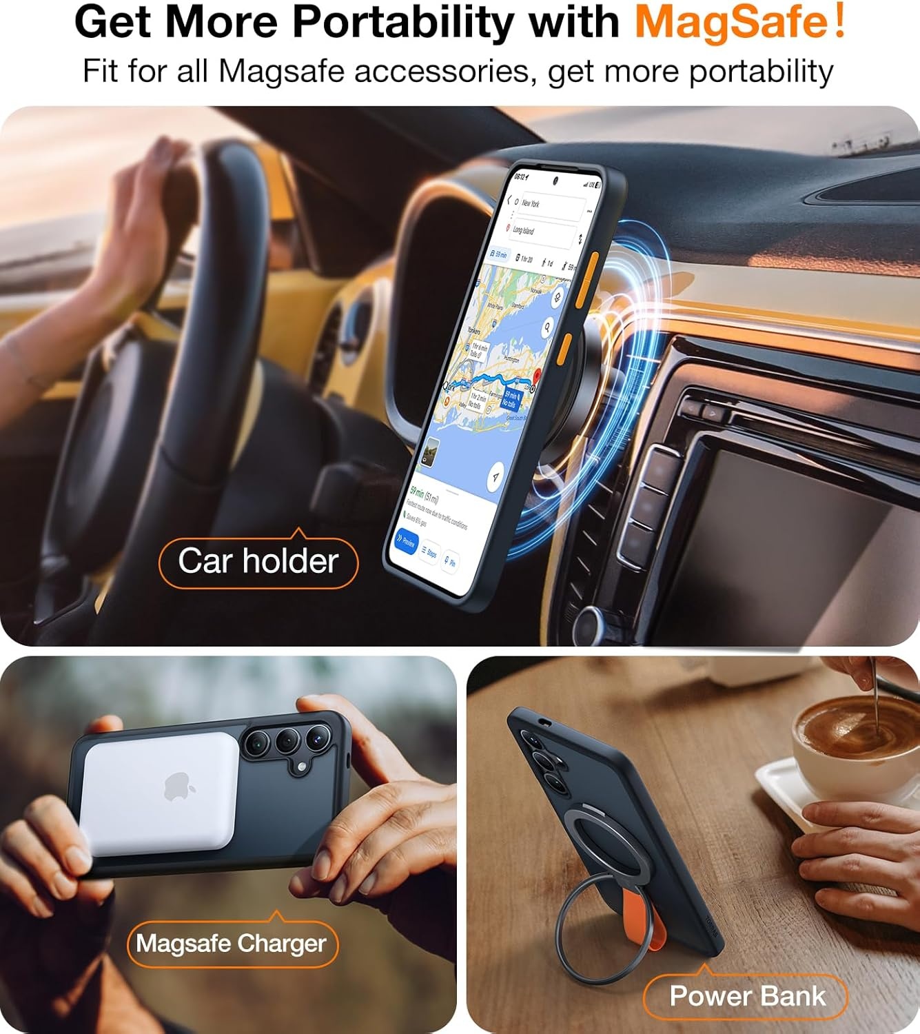 image:imageTORRAS Magnetic Guardian Only for Samsung Galaxy S23 Case 61 Military Grade Drop Tested Compatible with MagSafe SemiClear Hard Back amp Soft Edge Slim PC amp TPU S23 Case 61 Inch BlackBlack