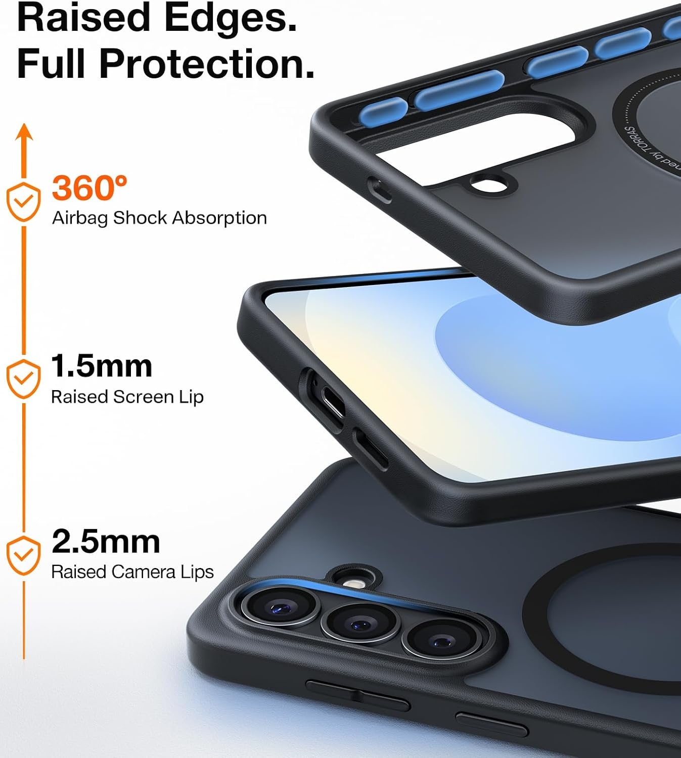 image:imageTORRAS Magnetic Guardian Only for Samsung Galaxy S23 Case 61 Military Grade Drop Tested Compatible with MagSafe SemiClear Hard Back amp Soft Edge Slim PC amp TPU S23 Case 61 Inch BlackBlack