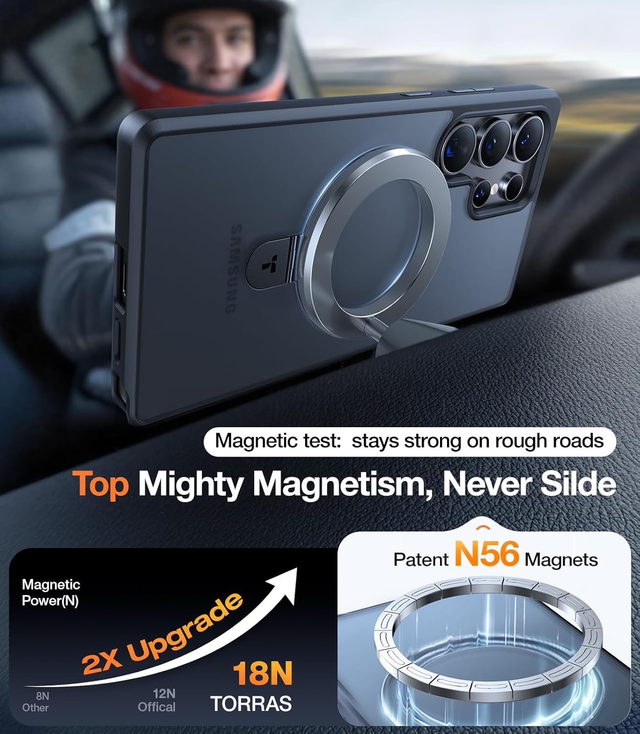 image:imageTORRAS Magnetic Ostand for Samsung Galaxy S24 Plus Case Military Grade Drop TestedCompatible with MagSafeBuild in Kickstand Shockproof Slim Protective for S24 Case 67 Translucent BlackBlack