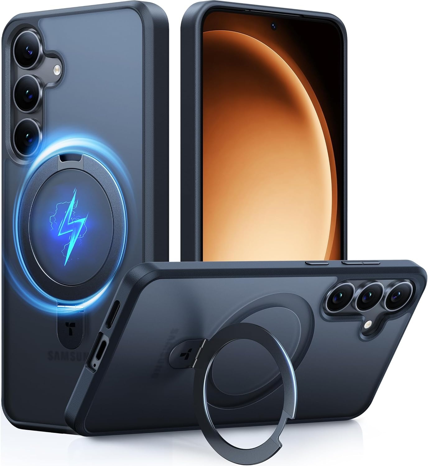 image:imageTORRAS Magnetic Ostand for Samsung Galaxy S24 Plus Case Military Grade Drop TestedCompatible with MagSafeBuild in Kickstand Shockproof Slim Protective for S24 Case 67 Translucent BlackBlack