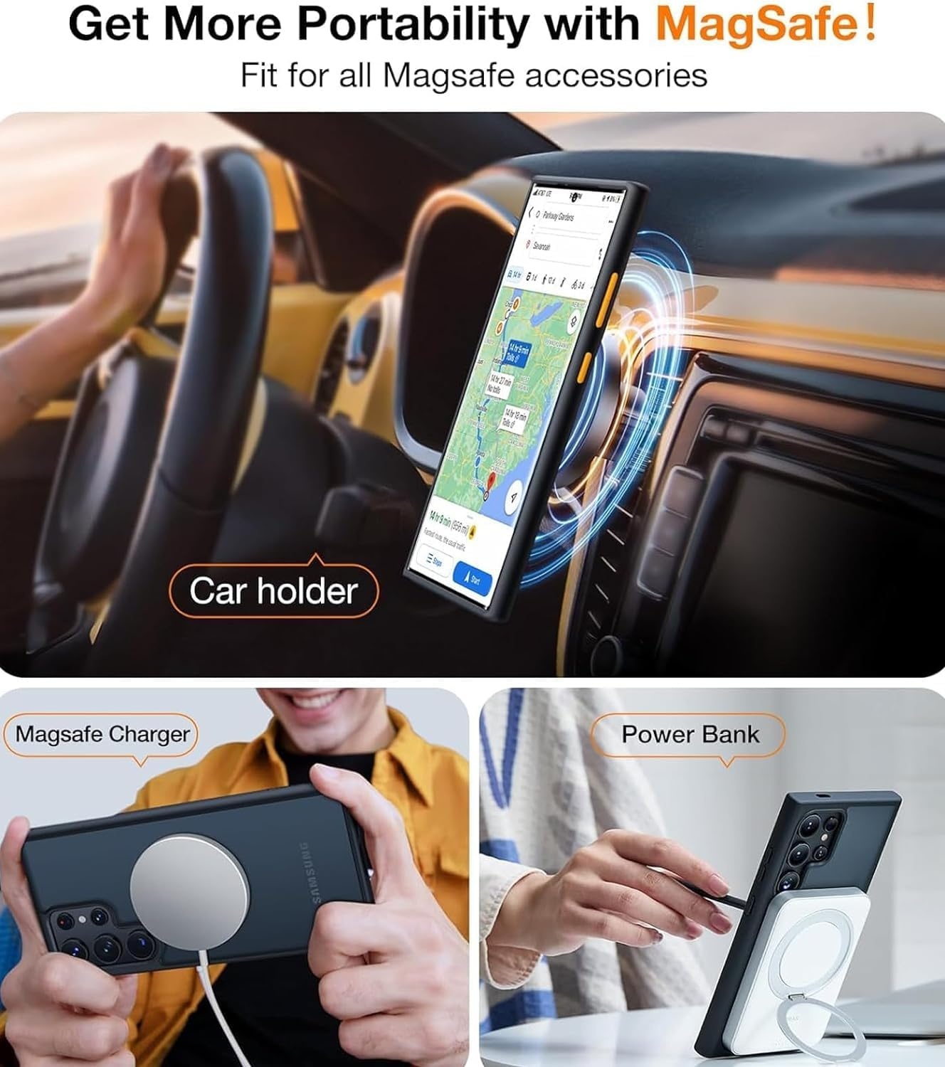 image:imageTORRAS Magnetic Shockproof Case for Samsung Galaxy S25 Plus 12FT Military Grade Protection Fit for MagSafe Translucent Slim Case for Samsung S25Plus Case AntiFingerprint AntiScratch BlackBlack