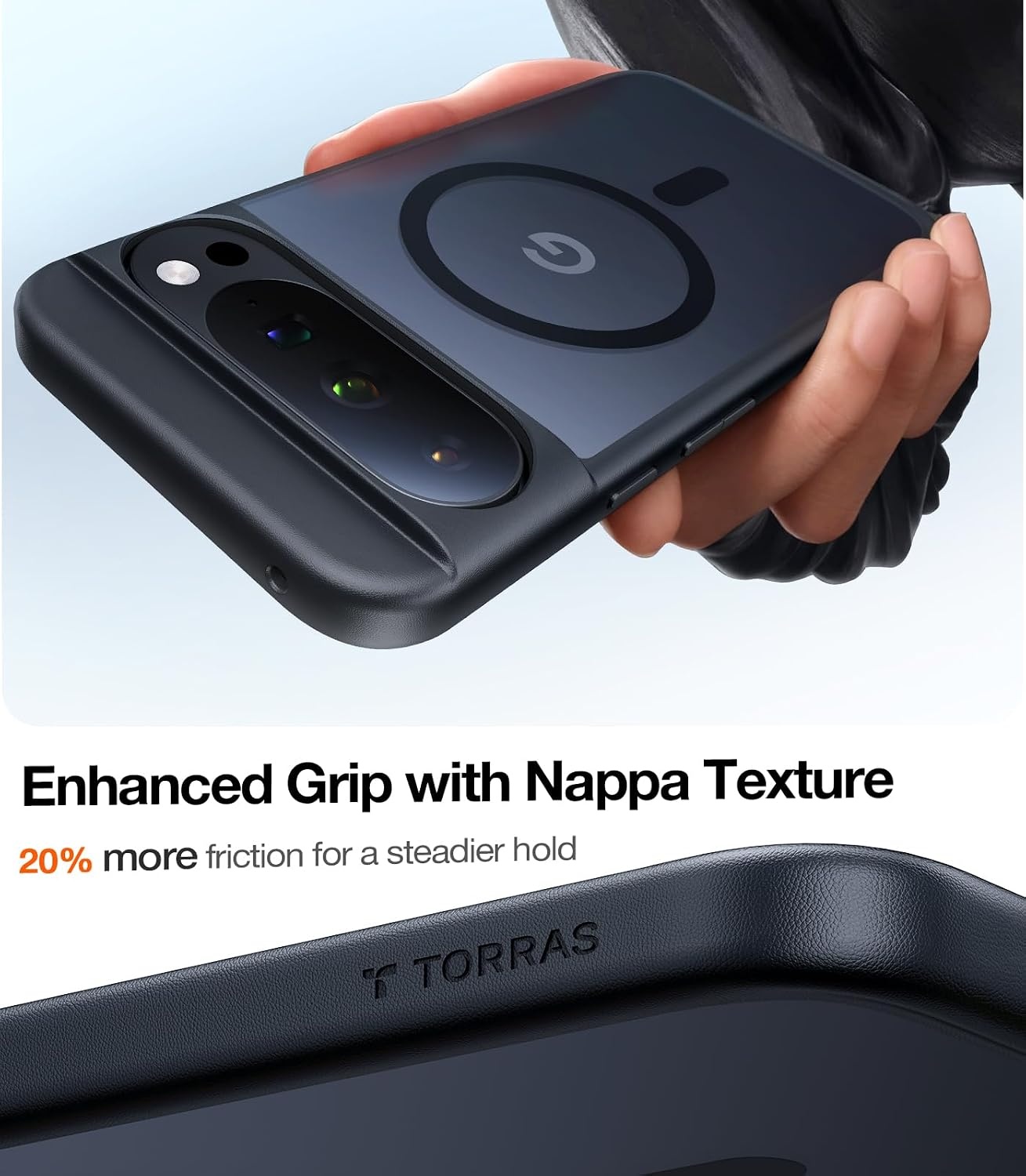 image:imageTORRAS Magnetic Shockproof for Google Pixel 10 Pro XL Case Strong Magnet fit for MagSafe 12FT MilGrade Protection Slim Translucent Matte Case for Pixel 10 Pro XL with MultiColor Buttons Green10PXLBlack