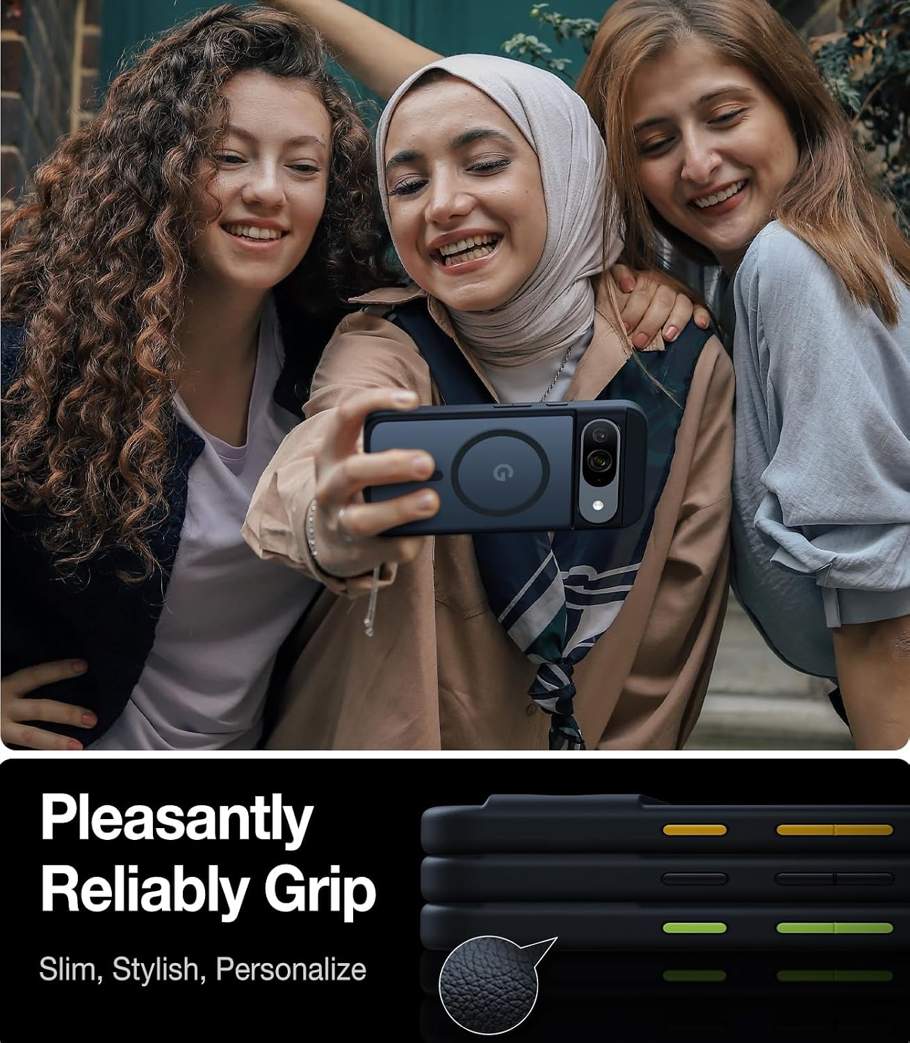 image:imageTORRAS Magnetic Shockproof for Google Pixel 10 Pro XL Case Strong Magnet fit for MagSafe 12FT MilGrade Protection Slim Translucent Matte Case for Pixel 10 Pro XL with MultiColor Buttons GreenBlack