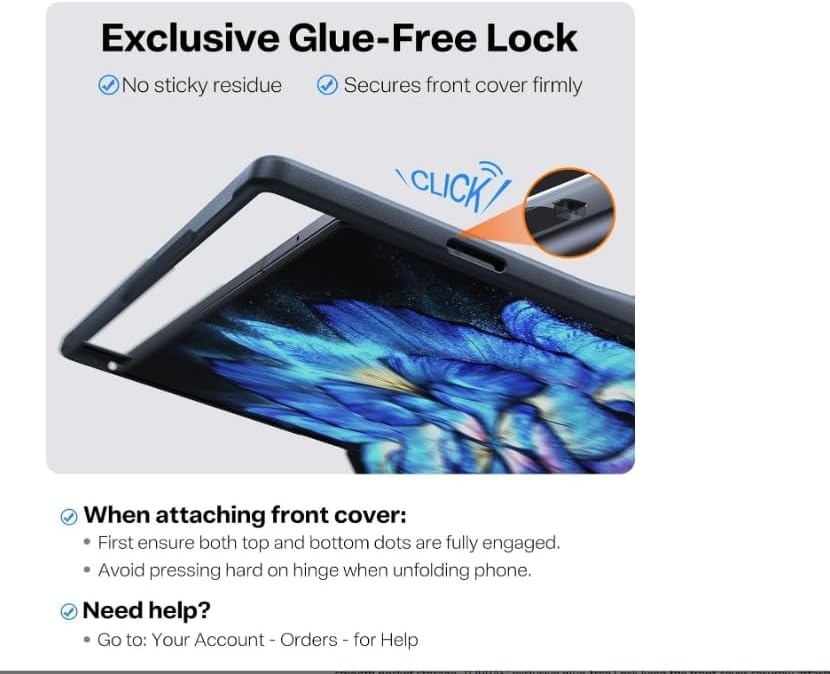 image:imageTORRAS Magnetic Shockproof for Samsung Galaxy Z Fold 7 Case with S Pen Holder amp Screen Protector Fit for MagSafe MilGrade Hinge Protection Translucent Slim Case for Samsung Z Fold 7 Black