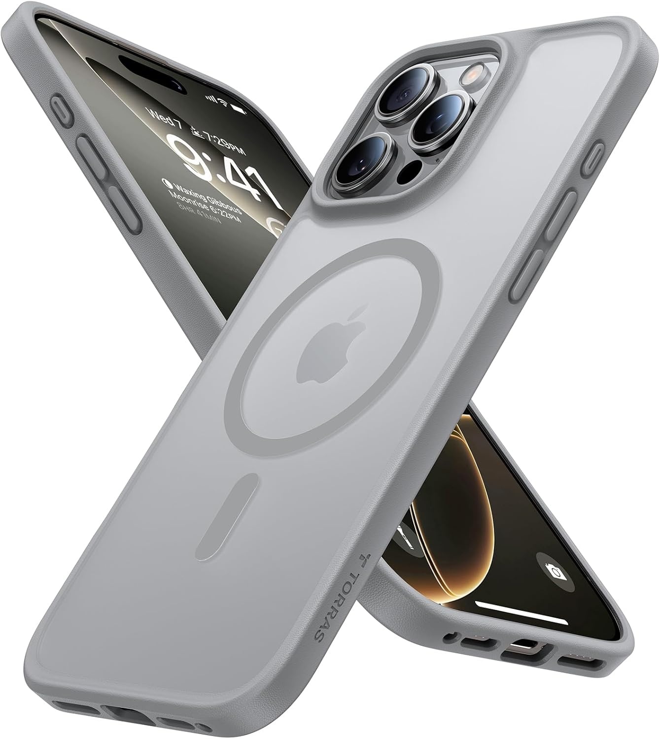 image:imageTORRAS Magnetic Shockproof for iPhone 16 Pro Max Case 4X MilitaryGrade Protection Compatible with MagSafe Translucent Case for iPhone 16 Pro Max AntiScratch Guardian 69Grey
