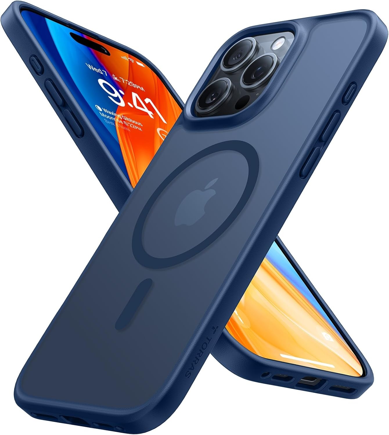 image:imageTORRAS Magnetic Shockproof for iPhone 16 Pro Max Case 4X MilitaryGrade Protection Compatible with MagSafe Translucent Case for iPhone 16 Pro Max AntiScratch Guardian 69Blue