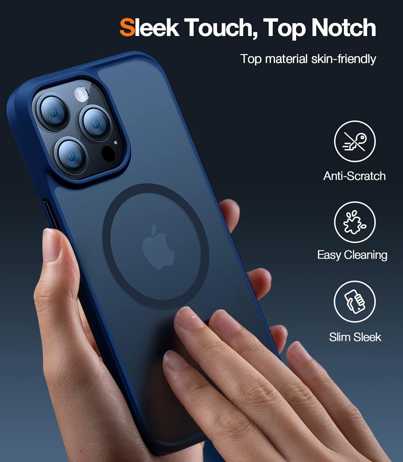 image:imageTORRAS Magnetic Shockproof for iPhone 16 Pro Max Case 4X MilitaryGrade Protection Compatible with MagSafe Translucent Case for iPhone 16 Pro Max AntiScratch Guardian 69Blue