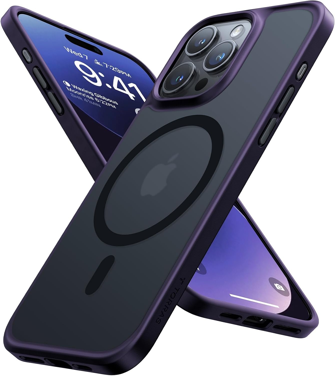 image:imageTORRAS Magnetic Shockproof for iPhone 16 Pro Max Case 4X MilitaryGrade Protection Compatible with MagSafe Translucent Case for iPhone 16 Pro Max AntiScratch Guardian 69Purple