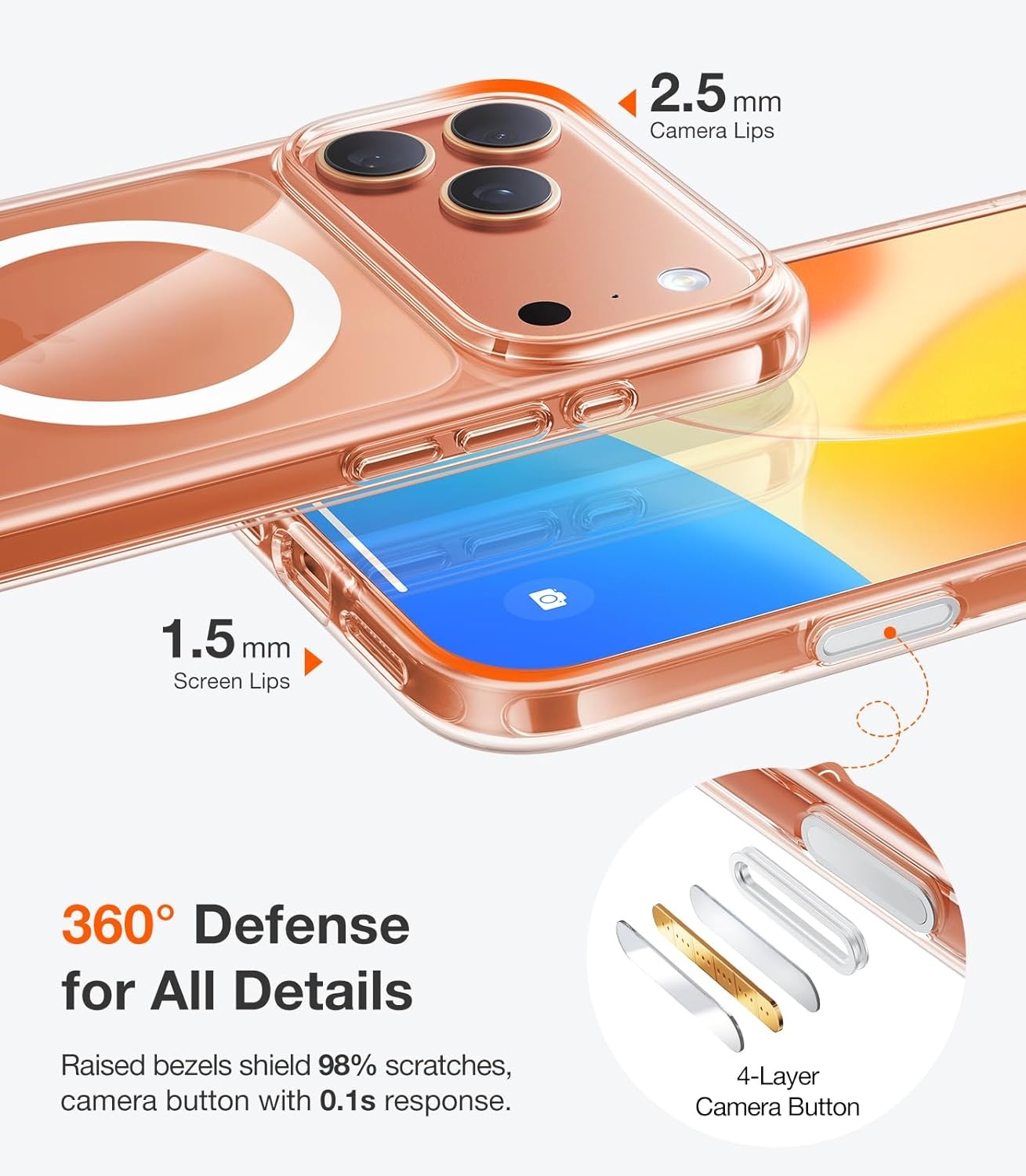 image:imageTORRAS Magnetic Shockproof for iPhone 17 Pro Case Camera Control Compatible with MagSafe MilitaryGrade Protection Stronger Slim Translucent Phone Case for iPhone 17 Pro BlackClear