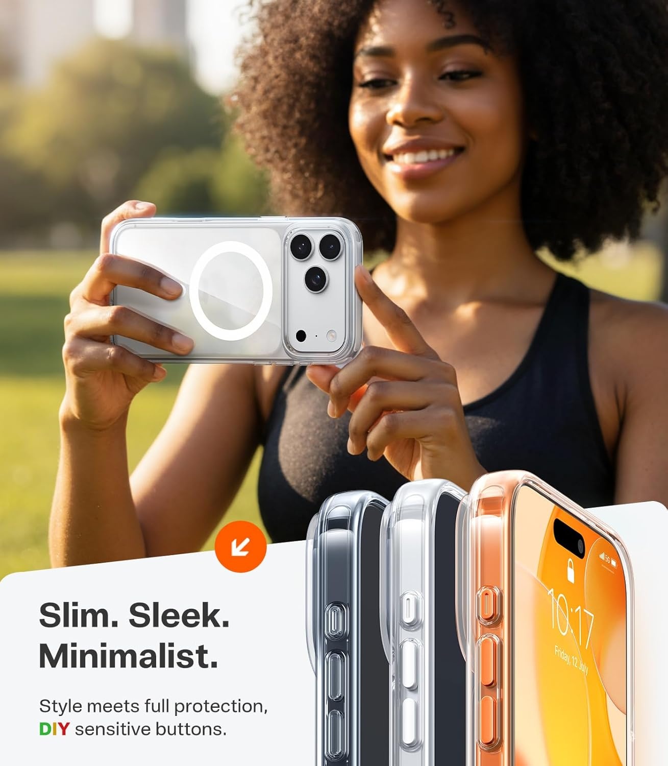 image:imageTORRAS Magnetic Shockproof for iPhone 17 Pro Case Camera Control Compatible with MagSafe MilitaryGrade Protection Stronger Slim Translucent Phone Case for iPhone 17 Pro BlackClear