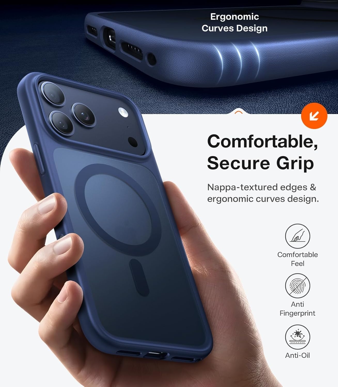 image:imageTORRAS Magnetic Shockproof for iPhone 17 Pro Case Camera Control Compatible with MagSafe MilitaryGrade Protection Stronger Slim Translucent Phone Case for iPhone 17 Pro BlackBlue