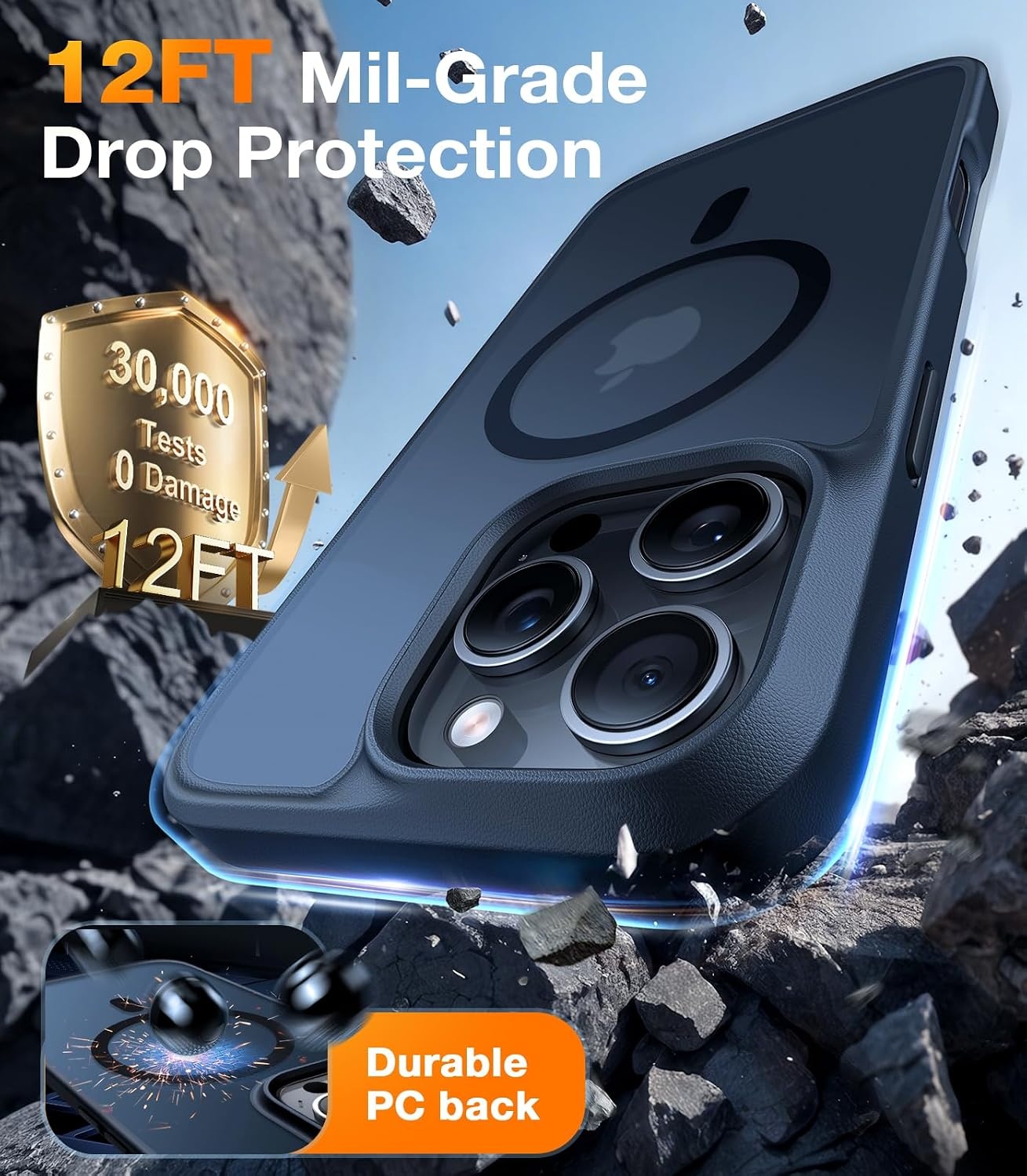 image:imageTORRAS Magnetic Shockproof for iPhone 17 Pro Case Camera Control Compatible with MagSafe MilitaryGrade Protection Stronger Slim Translucent Phone Case for iPhone 17 Pro BlackBlack