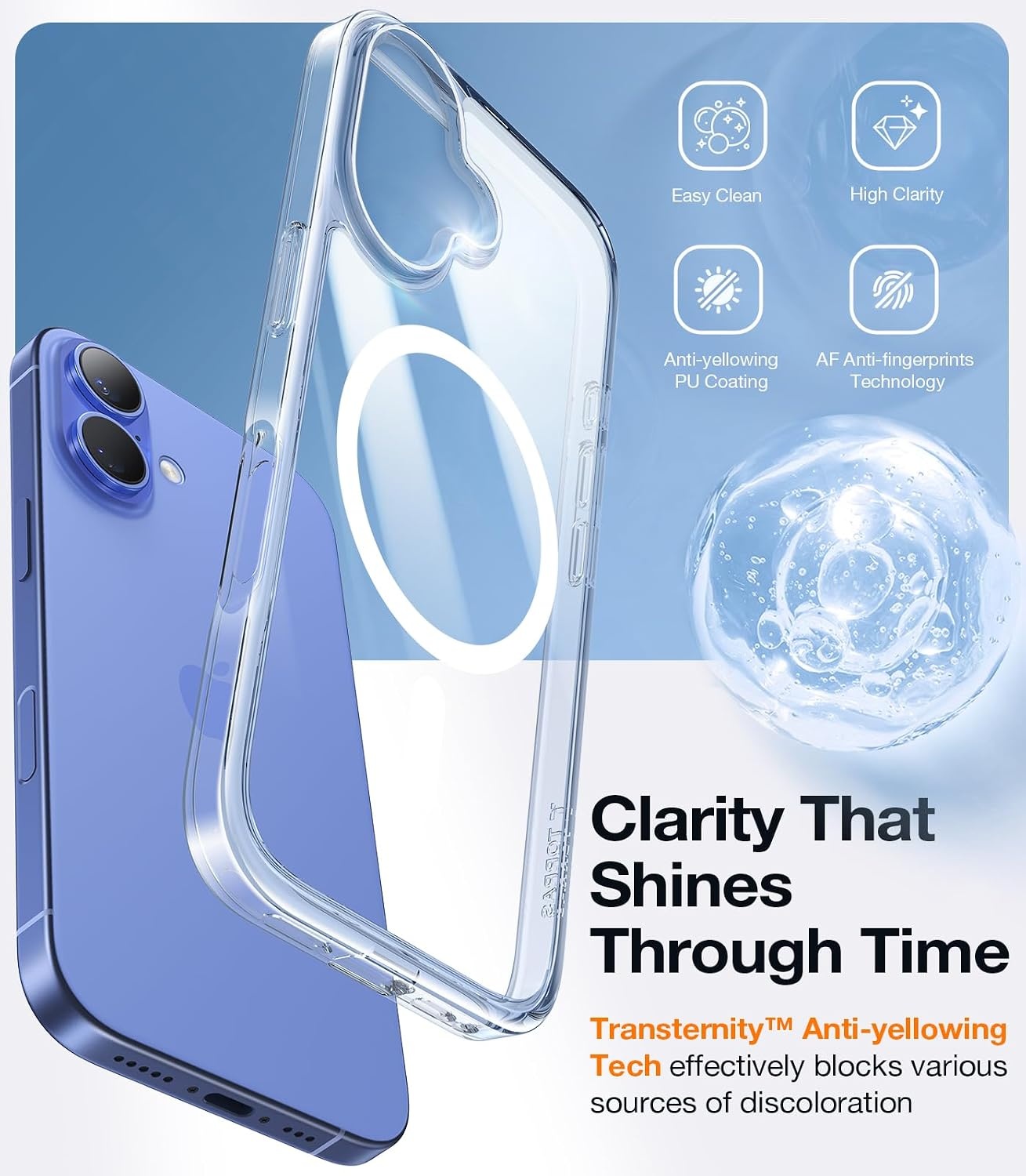 image:imageTORRAS Magnetic Shockproof for iPhone 17 case with Camera Control 12FT Military Grade Drop ProtectionFit for MagSafe Slim Translucent AntiFingerprint amp Soft Touch Case for iPhone 17 BlackDiamond Clear