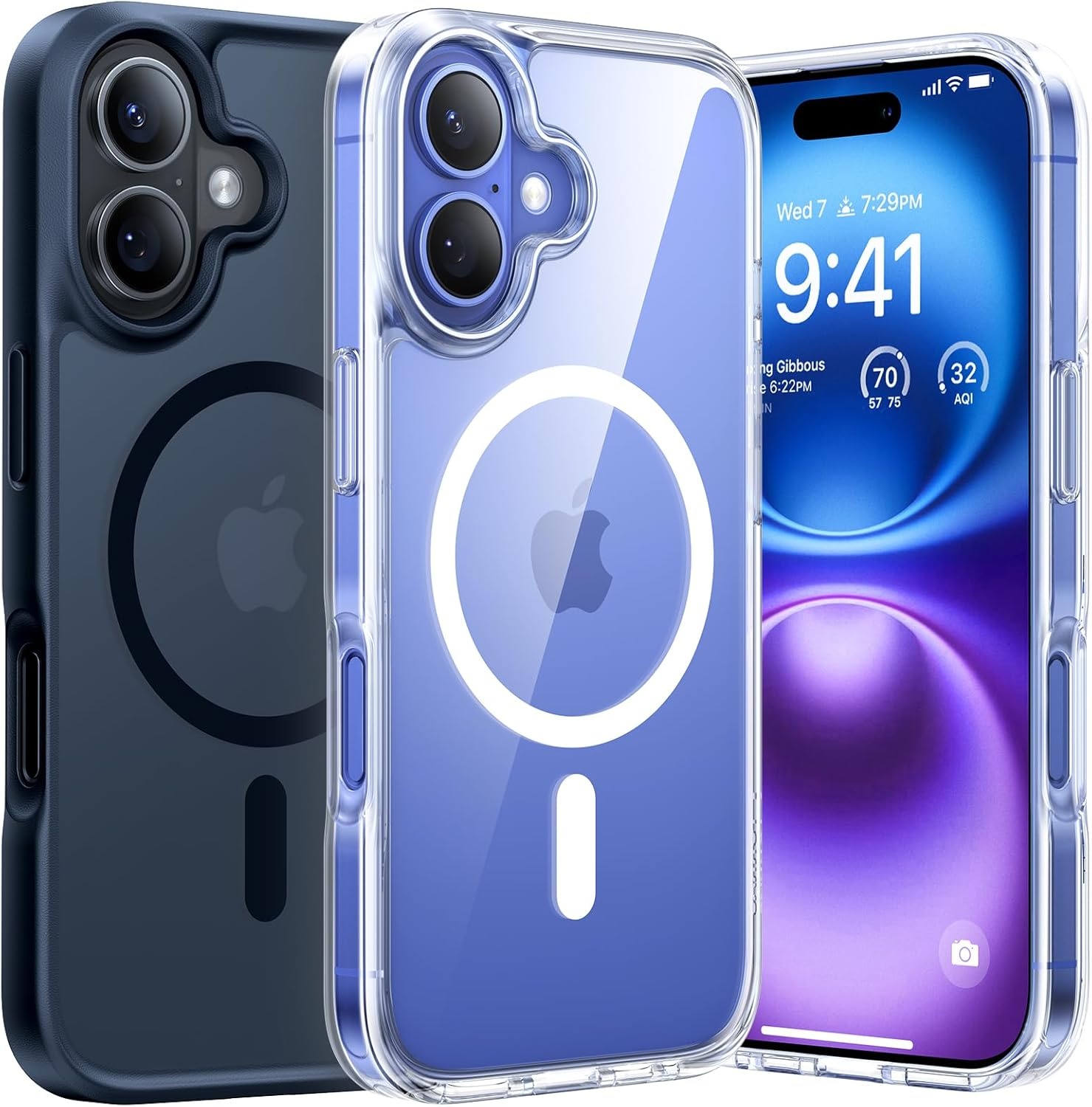 image:imageTORRAS Magnetic Shockproof for iPhone 17 case with Camera Control 12FT Military Grade Drop ProtectionFit for MagSafe Slim Translucent AntiFingerprint amp Soft Touch Case for iPhone 17 BlackDiamond Clear