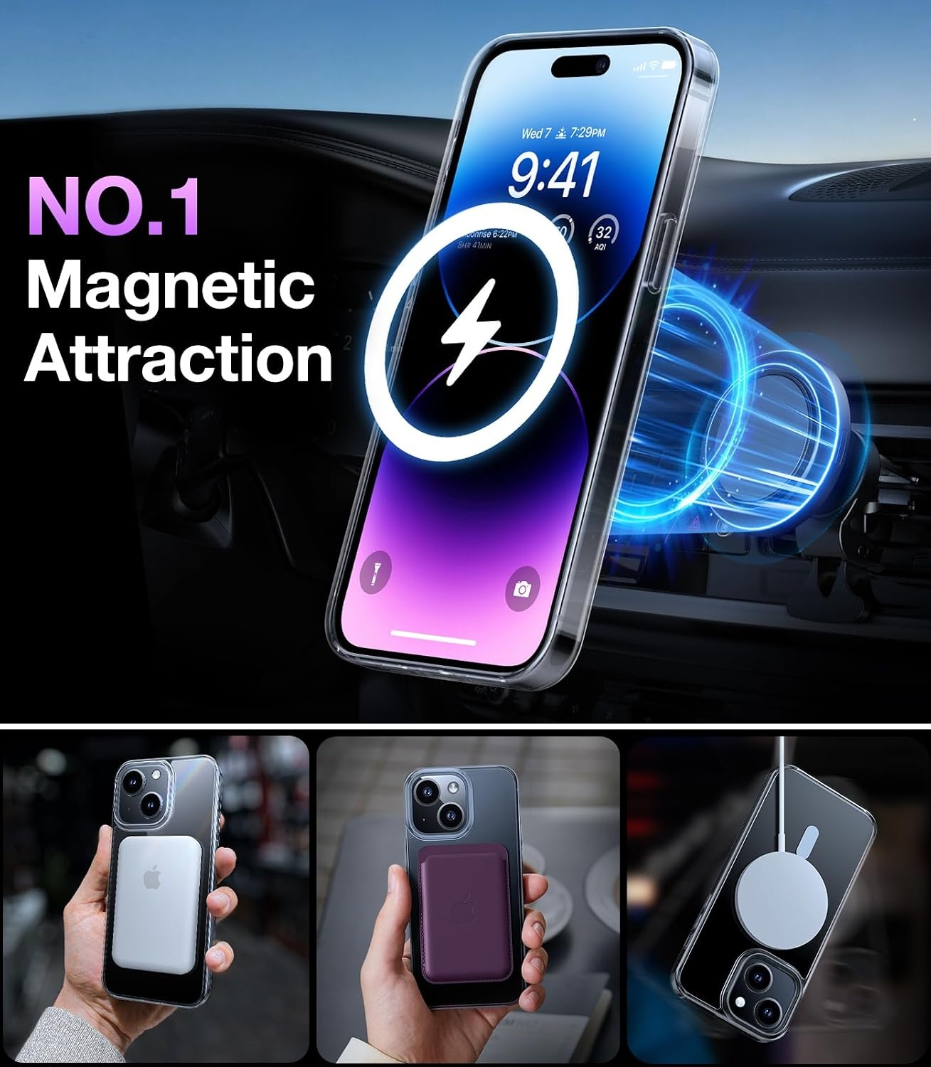 image:imageTORRAS Magnetic Shockproof for iPhone 17 case with Camera Control 12FT Military Grade Drop ProtectionFit for MagSafe Slim Translucent AntiFingerprint amp Soft Touch Case for iPhone 17 BlackDiamond Clear