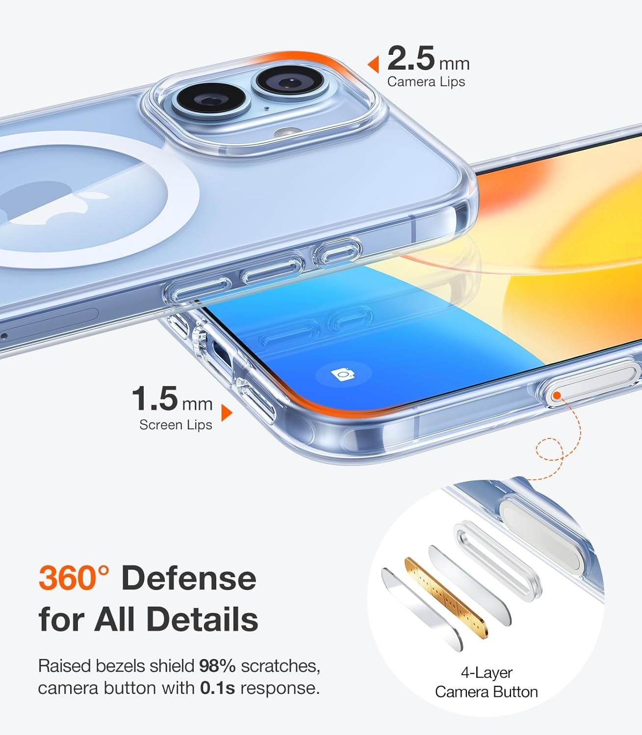image:imageTORRAS Magnetic Shockproof for iPhone 17 case with Camera Control 12FT Military Grade Drop ProtectionFit for MagSafe Slim Translucent AntiFingerprint amp Soft Touch Case for iPhone 17 BlackDiamond Clear