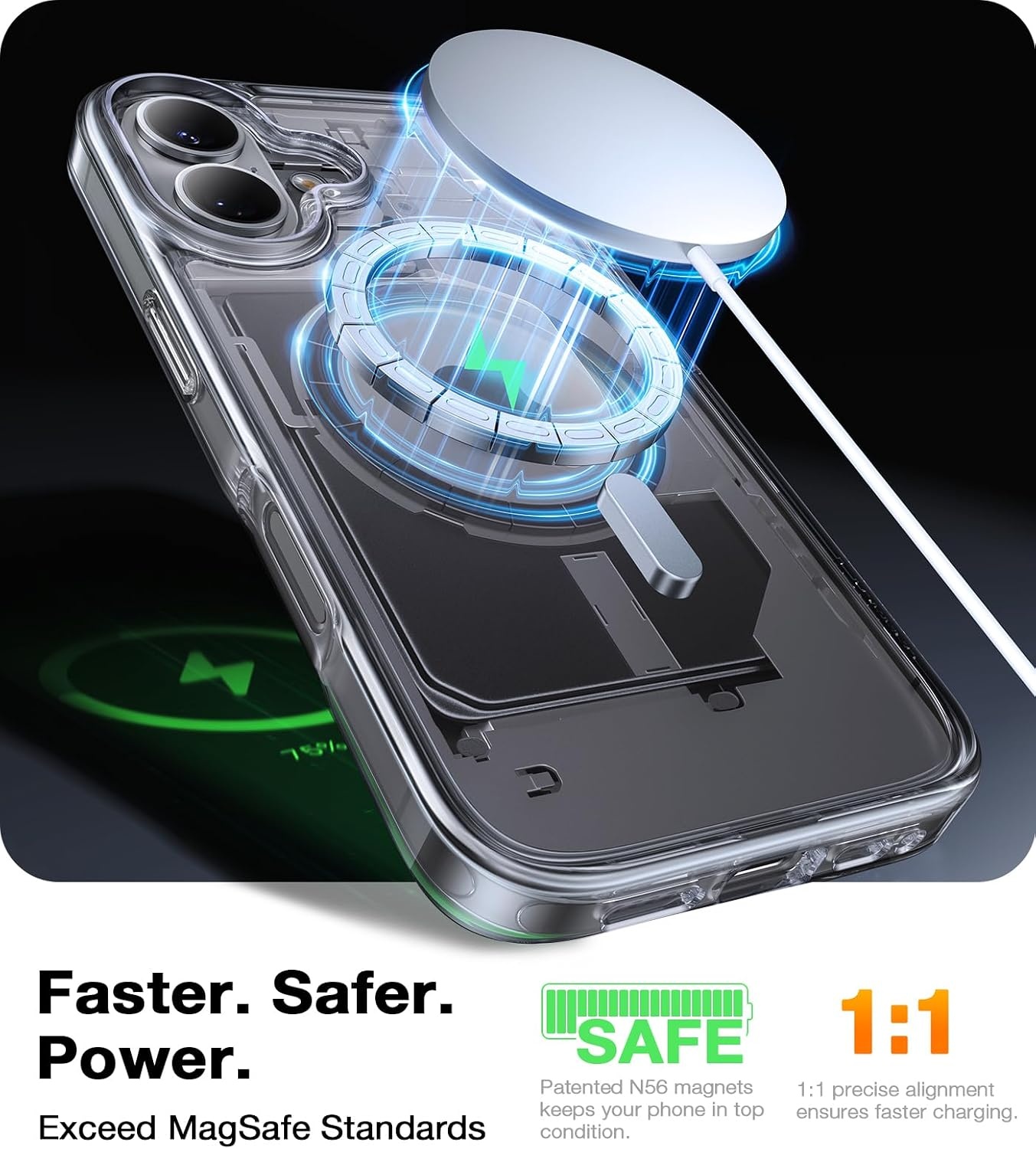 image:imageTORRAS Magnetic Shockproof for iPhone 17 case with Camera Control 12FT Military Grade Drop ProtectionFit for MagSafe Slim Translucent AntiFingerprint amp Soft Touch Case for iPhone 17 BlackDiamond Clear